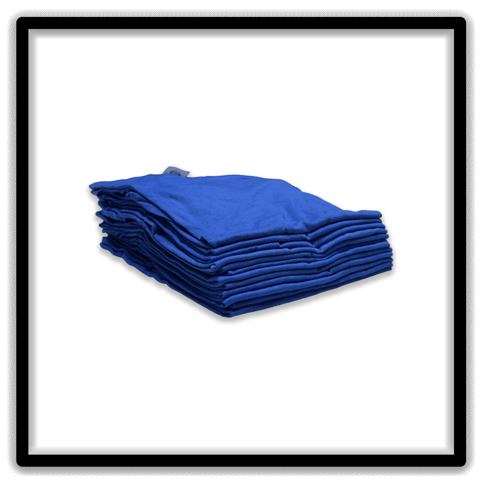 Printer's Dozen - 12 Vintage Double-Stitch Blank T-Shirts - Blue / XL, side stack