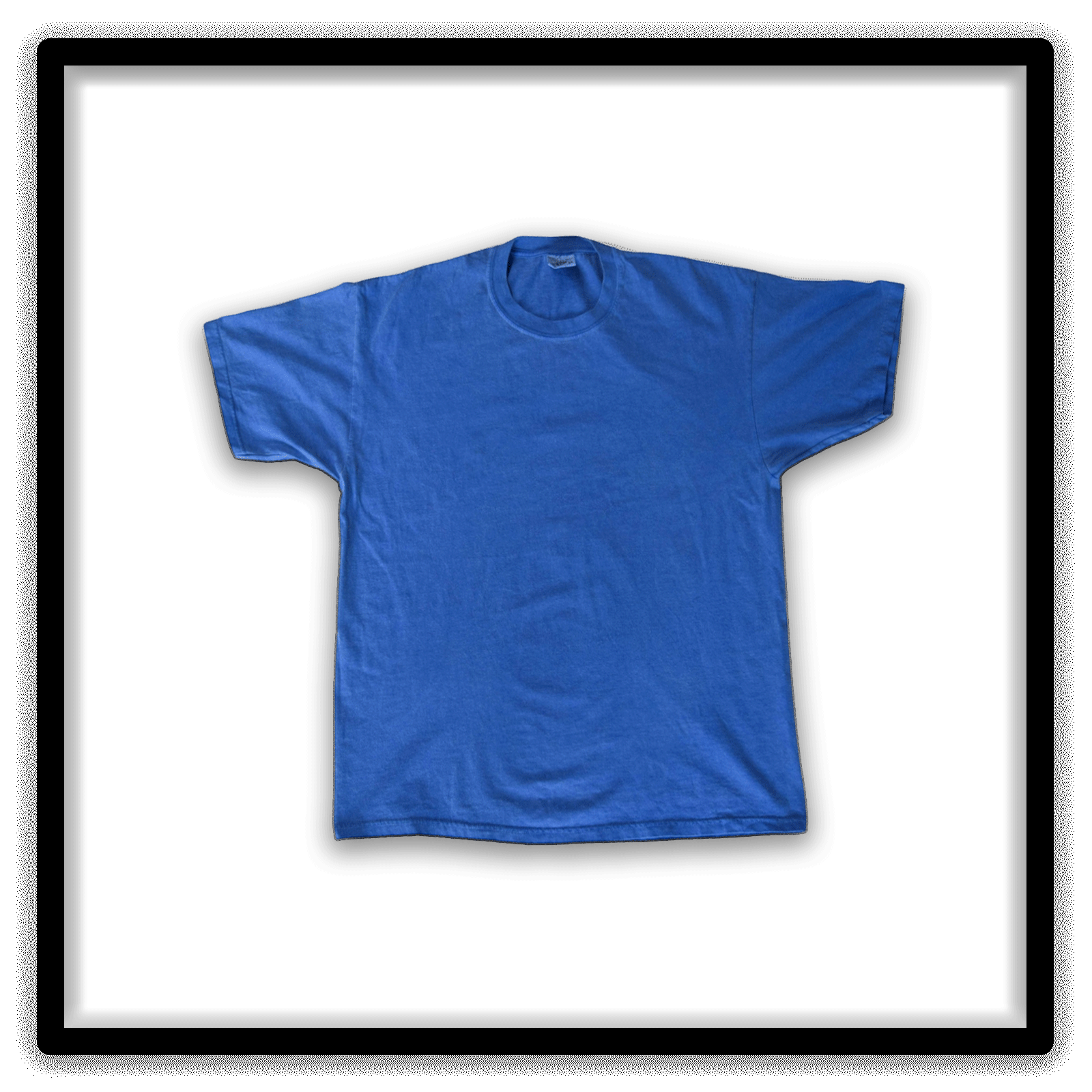 Printer's Dozen - 12 Vintage Double-Stitch Blank T-Shirts - Blue / XL, full shirt front