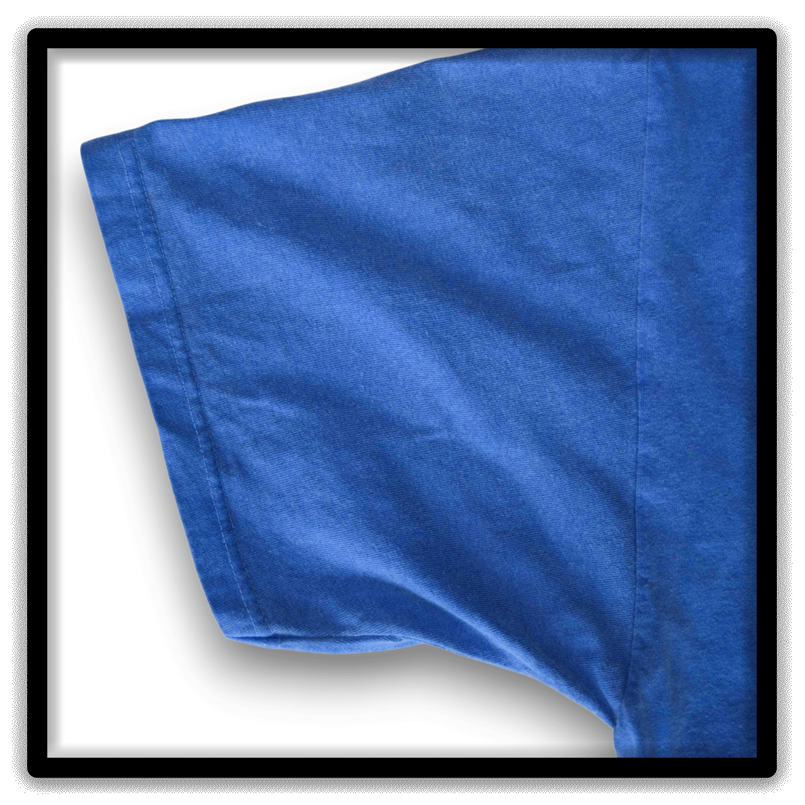 Printer's Dozen - 12 Vintage Double-Stitch Blank T-Shirts - Blue / XL, sleeve detail