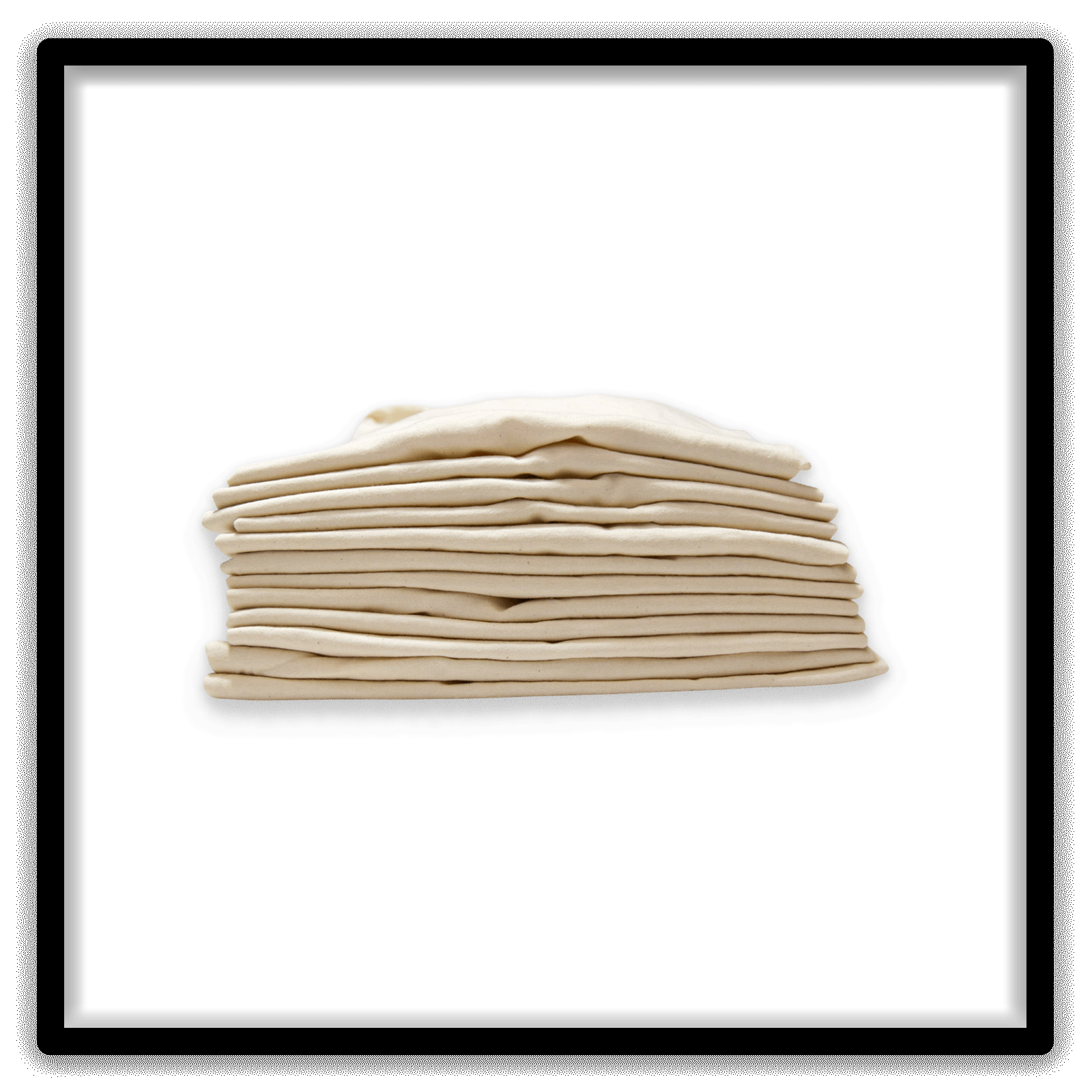 Printer's Dozen - 12 Vintage Double-Stitch Blank T-Shirts - Cream / XL, side stack