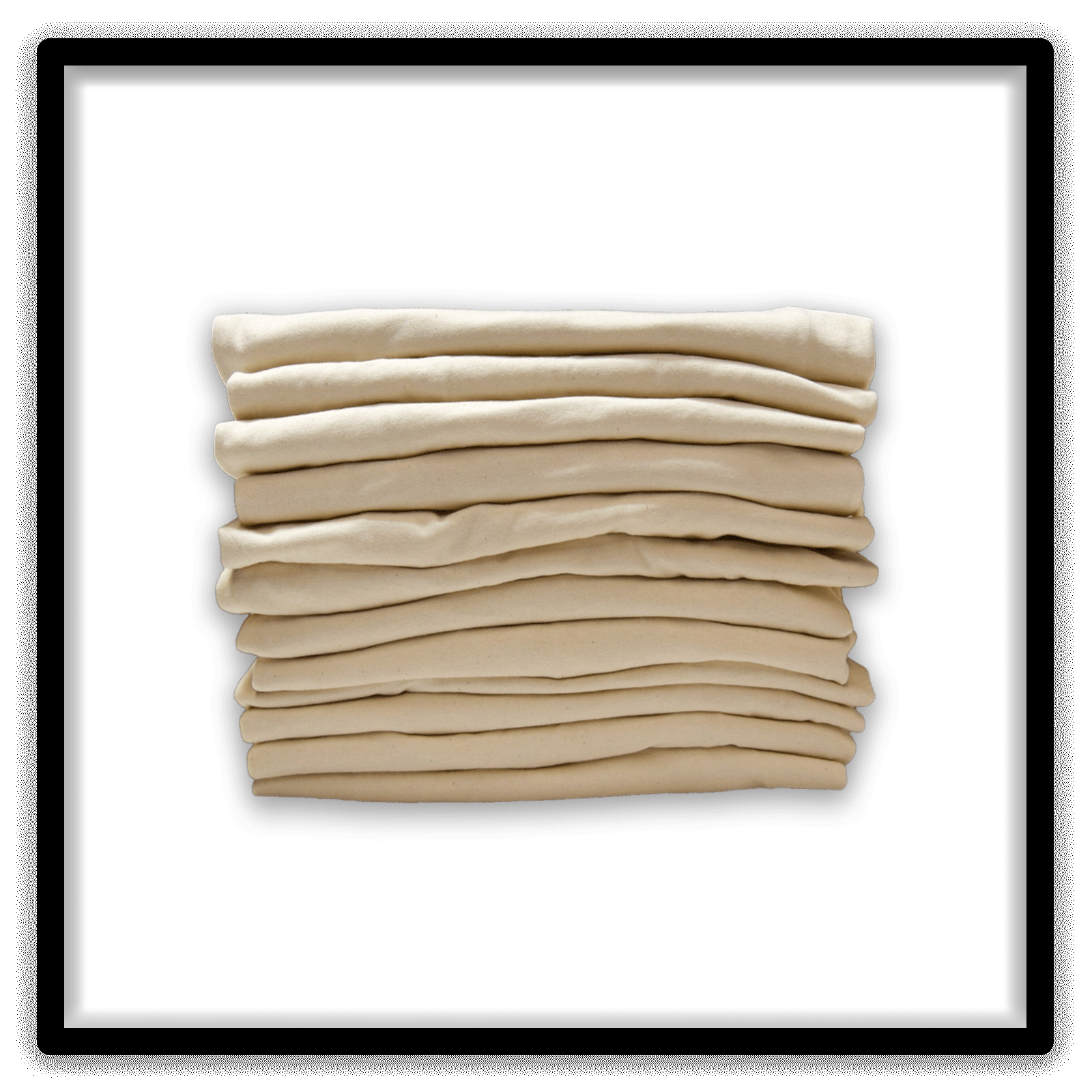 Printer's Dozen - 12 Vintage Double-Stitch Blank T-Shirts - Cream / XL, layer side detail