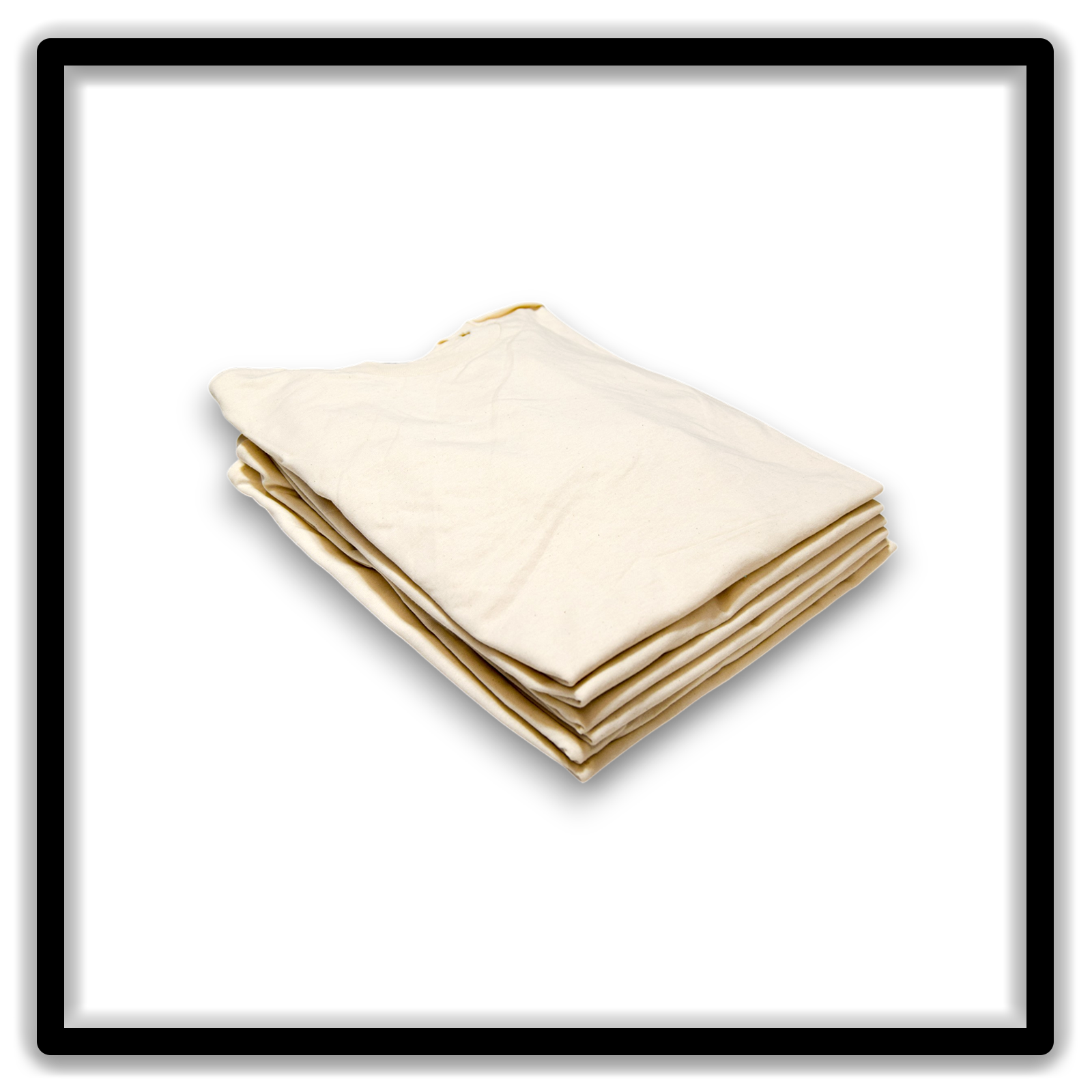 Printer's Half Dozen of vintage double-stitch blank T-shirts in cream, size XL - angle view