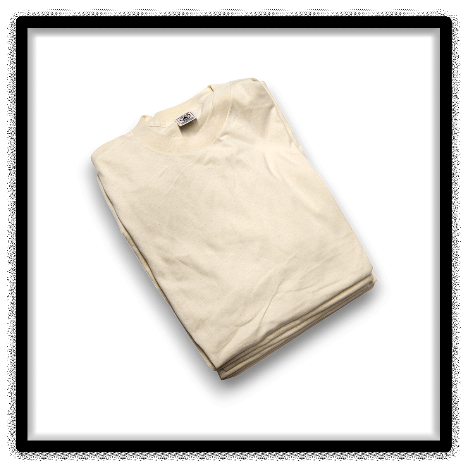 Printer's Half Dozen of vintage double-stitch blank T-shirts in cream, size XL - angle alternate view