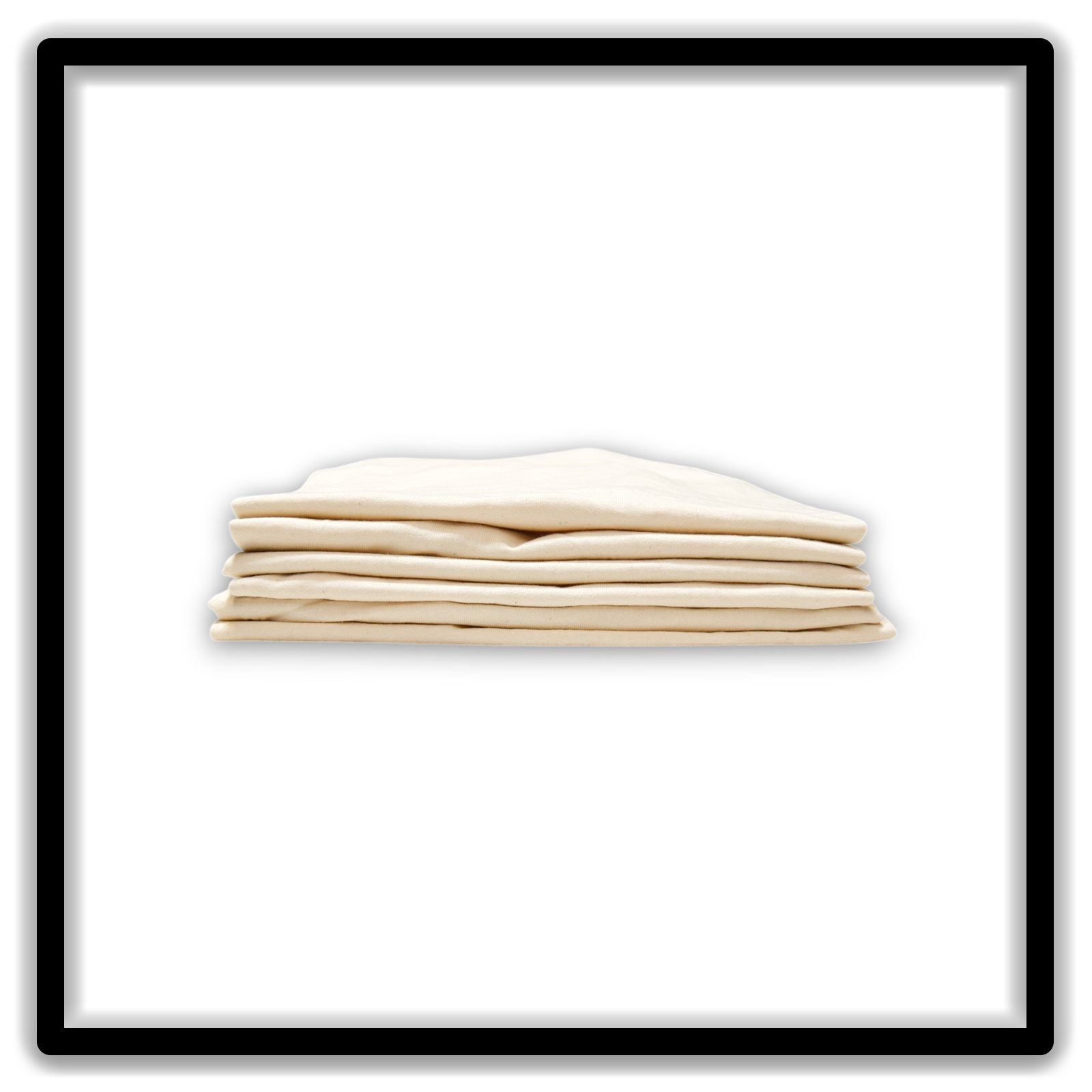 Printer's Half Dozen of vintage double-stitch blank T-shirts in cream, size XL - side stack view