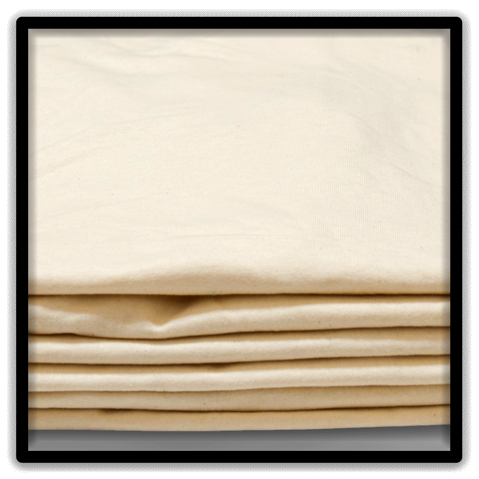Layer Detail on a vintage cream double-stitch blank T-shirt, size XL, from the Printer's Half Dozen