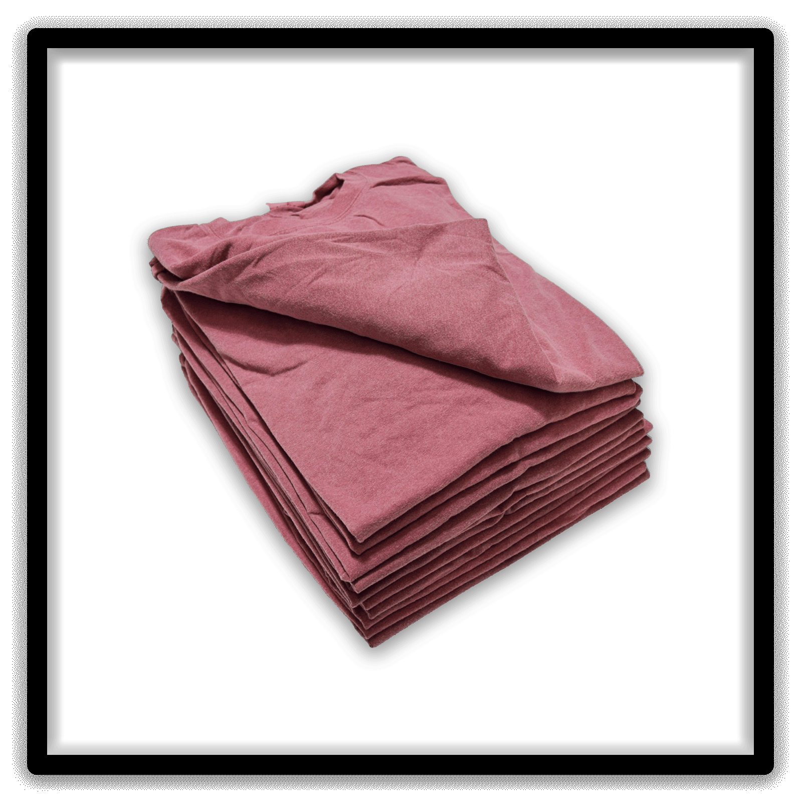 Printer's Dozen - 12 Vintage Double-Stitch Blank T-Shirts - Maroon / XL, angled stack alternate