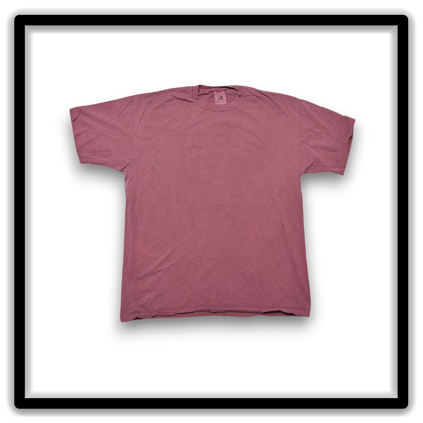 Front view of a vintage double-stitch blank T-shirt in maroon, size XL, from the Printer's Dozen