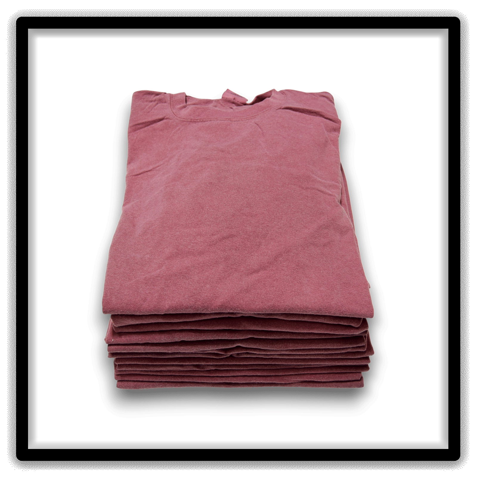 Printer's Dozen - 12 Vintage Double-Stitch Blank T-Shirts - Maroon / XL, vertical stack