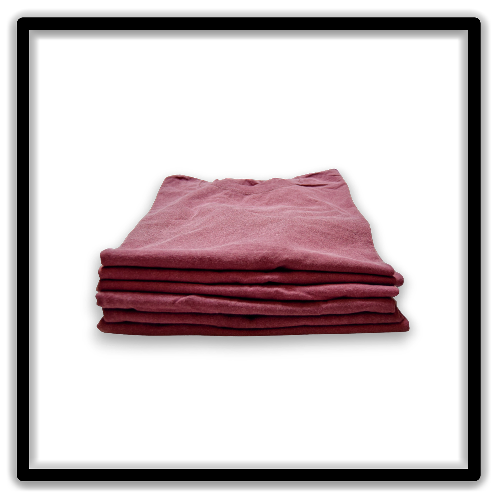 Printer's Half Dozen of vintage double-stitch blank T-shirts in maroon, size XL - stack view