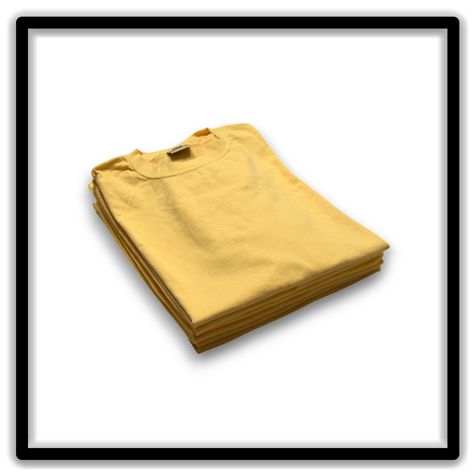 Printer's Half Dozen of vintage double-stitch blank T-shirts in yellow, size L - angle alternate view