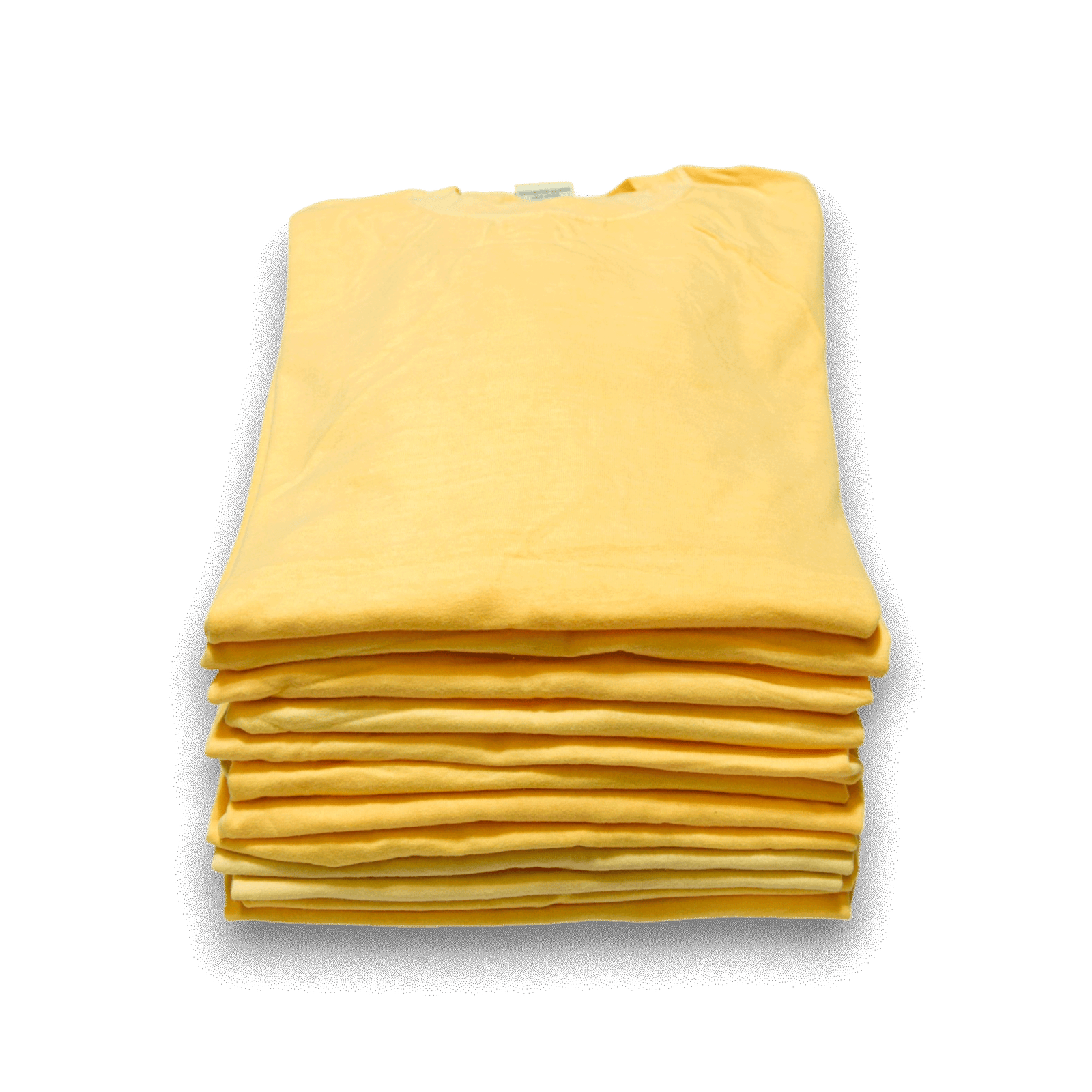 Printer's Dozen - 12 Vintage Double-Stitch Blank T-Shirts - Yellow / XL, vertical stack