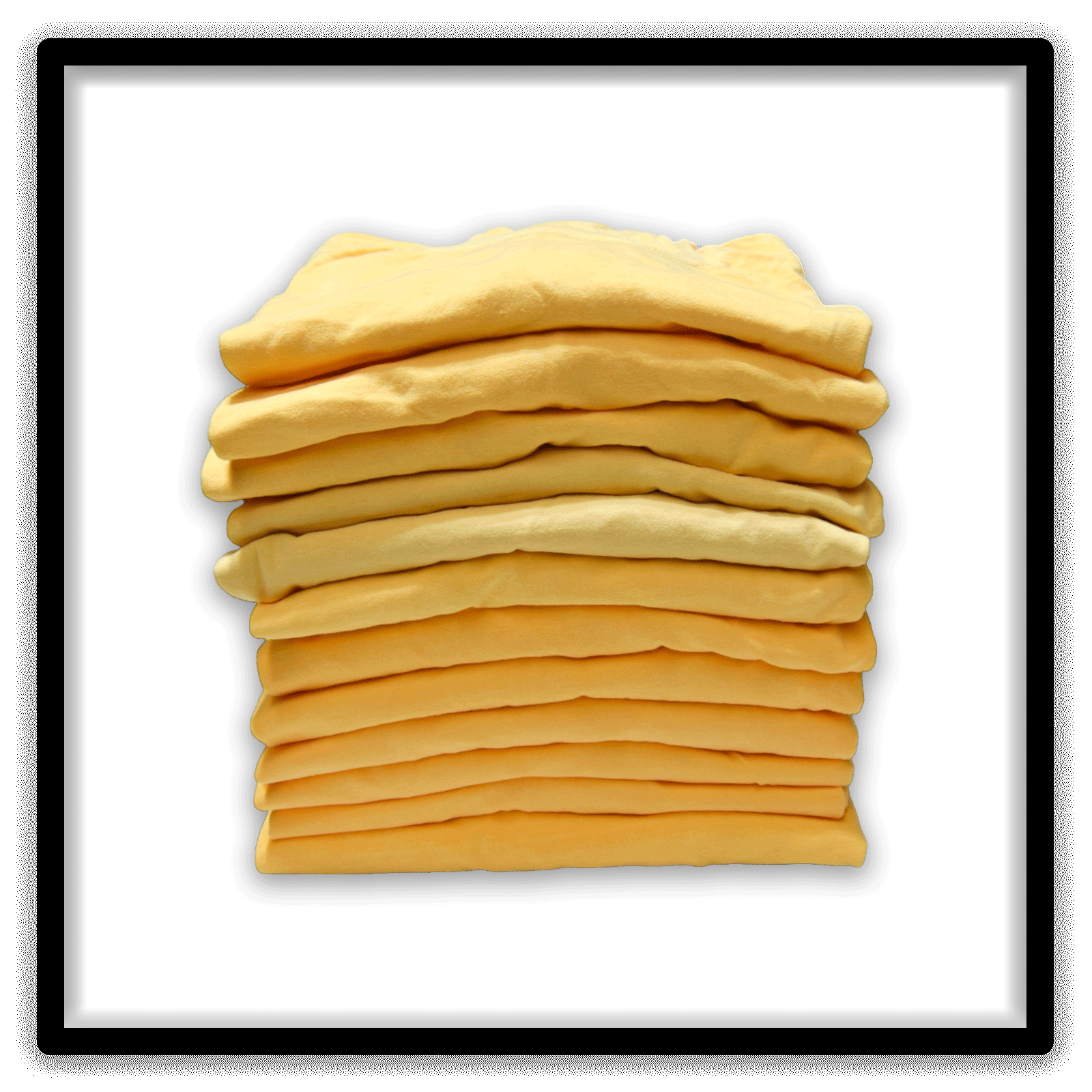 Printer's Dozen - 12 Vintage Double-Stitch Blank T-Shirts - Yellow / XL, side stack