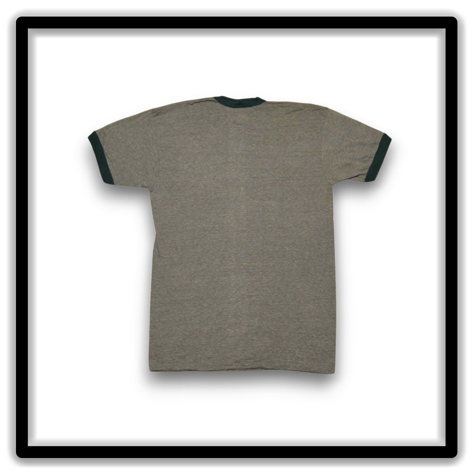 Heather Gray / Green Real Vintage Blanks ringer t-shirt, back