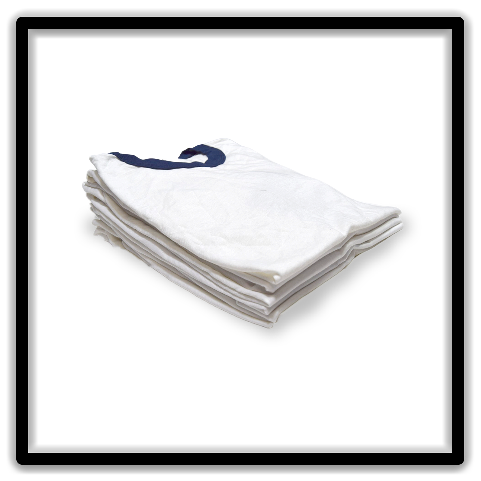 White / Navy Real Vintage Blanks ringer t-shirt, angle