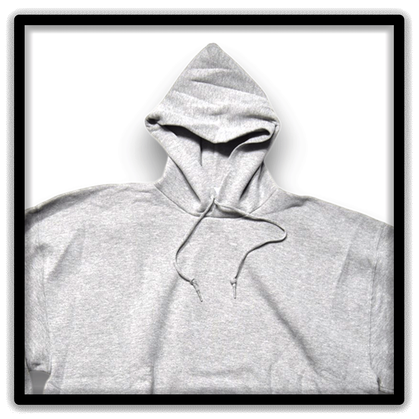 Vintage Russell Athletic heather gray blank hoodie, hood detail