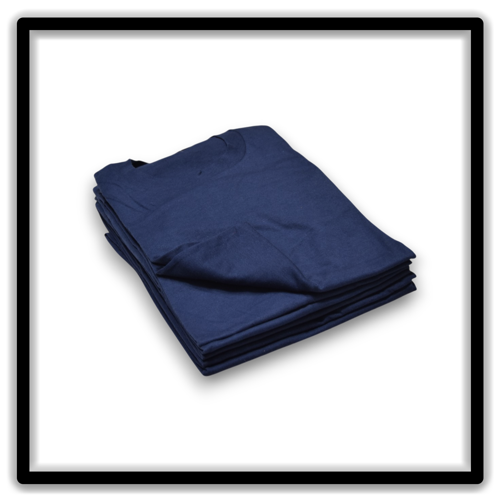 Printer's Half Dozen Blue Large vintage single-stitch blank T-shirts, stack angle