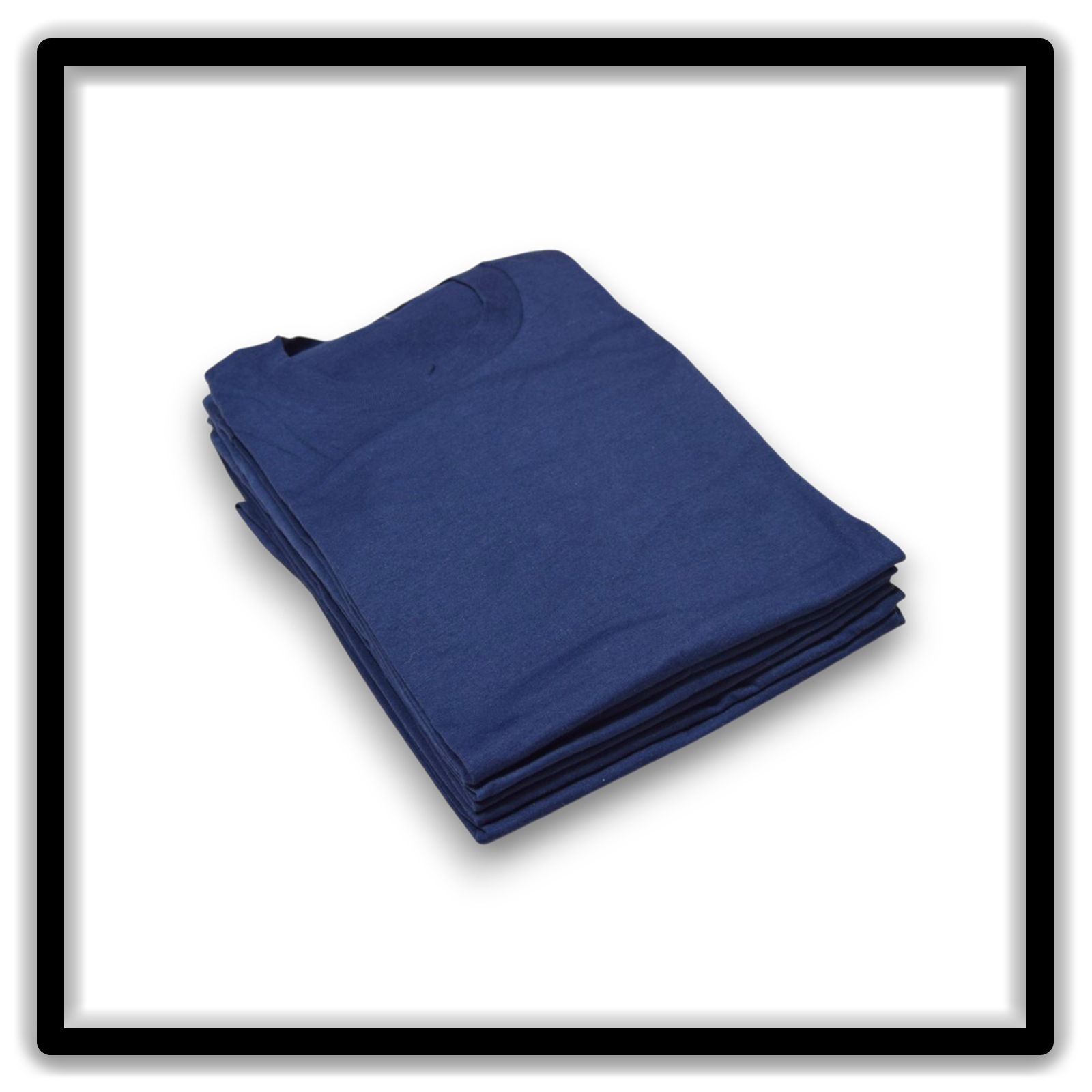 Printer's Half Dozen Blue Large vintage single-stitch blank T-shirts, stack angle alternate