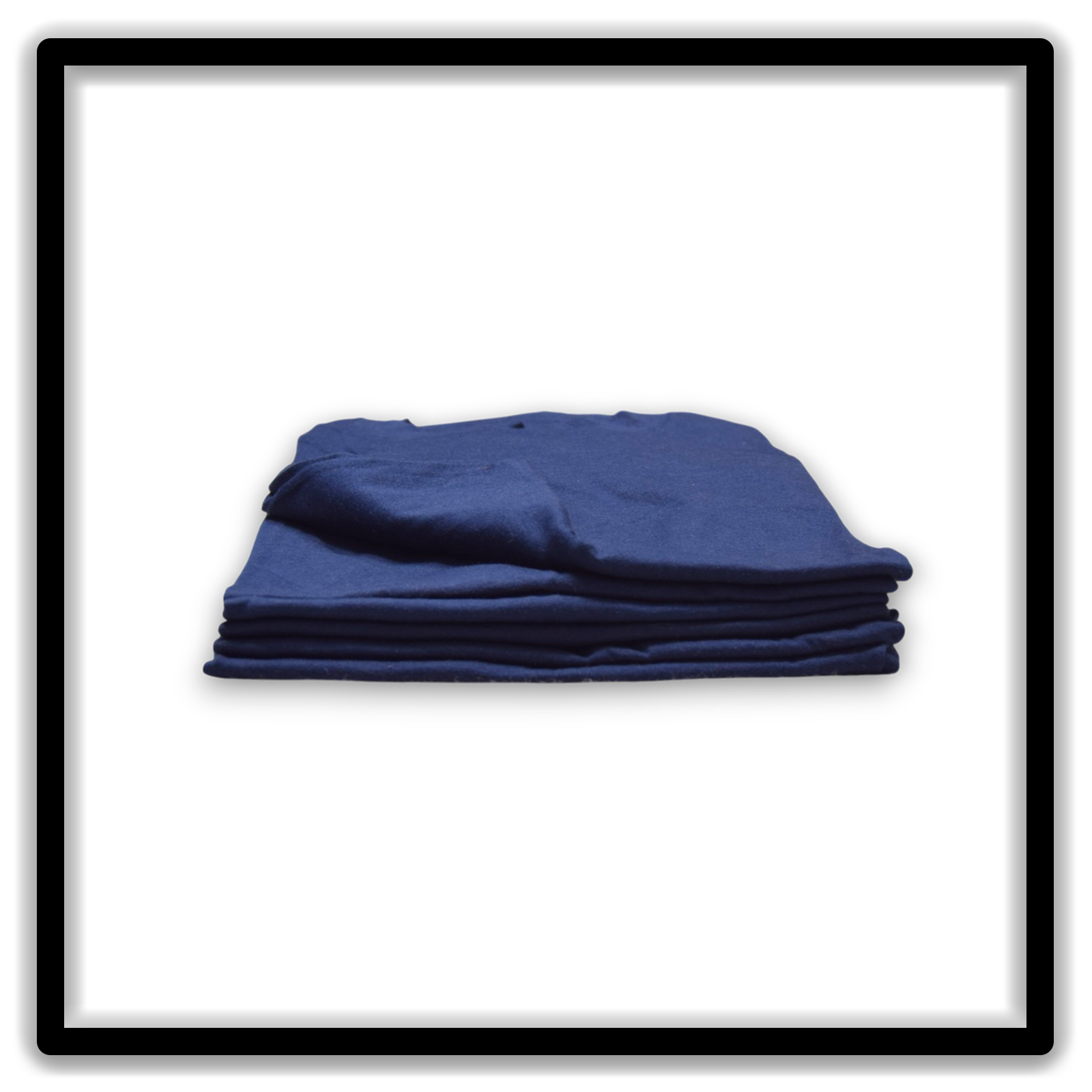 Printer's Half Dozen Blue Large vintage single-stitch blank T-shirts, stack side