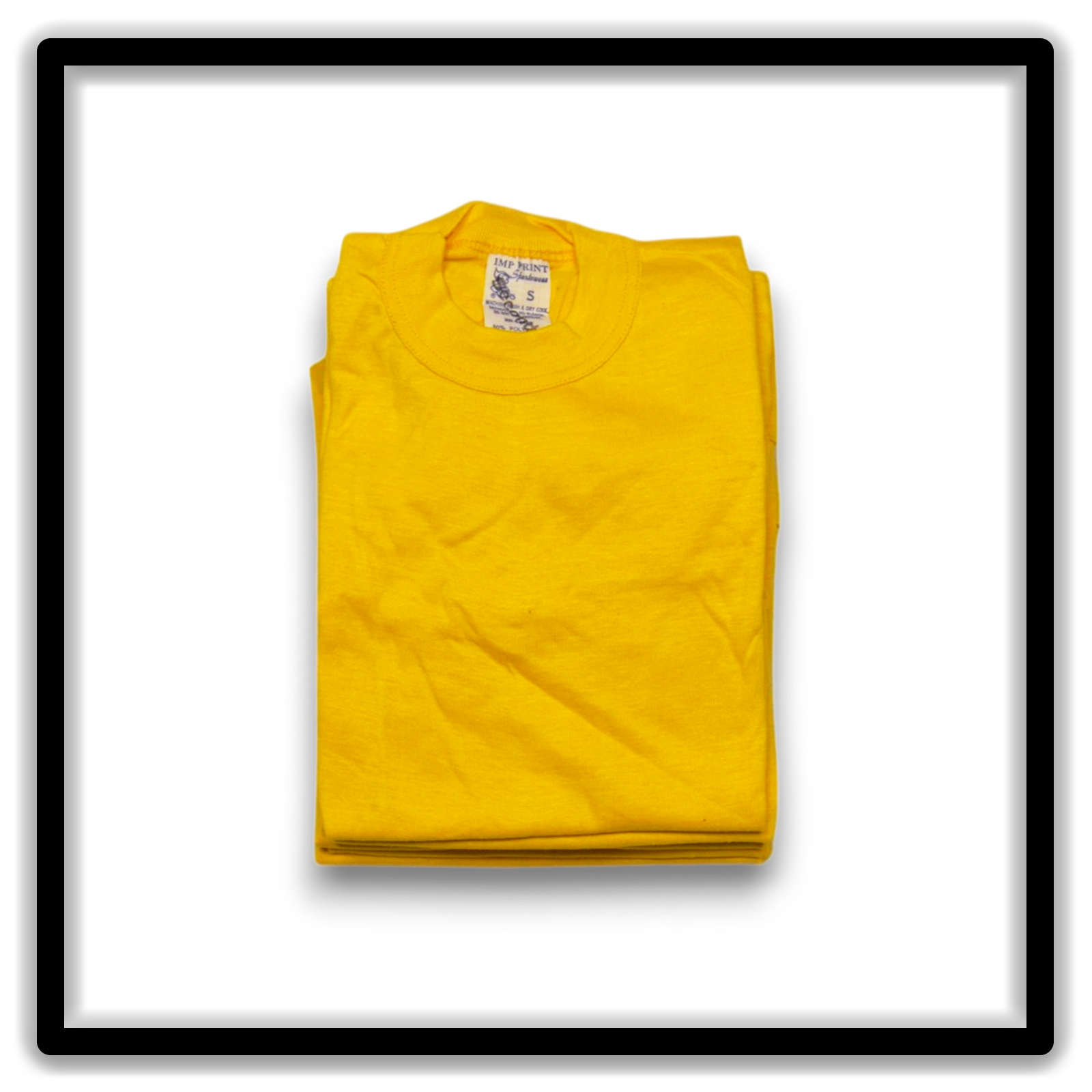 Real Vintage Blanks gold small single-stitch T-shirts Printer's Half-Dozen folded front