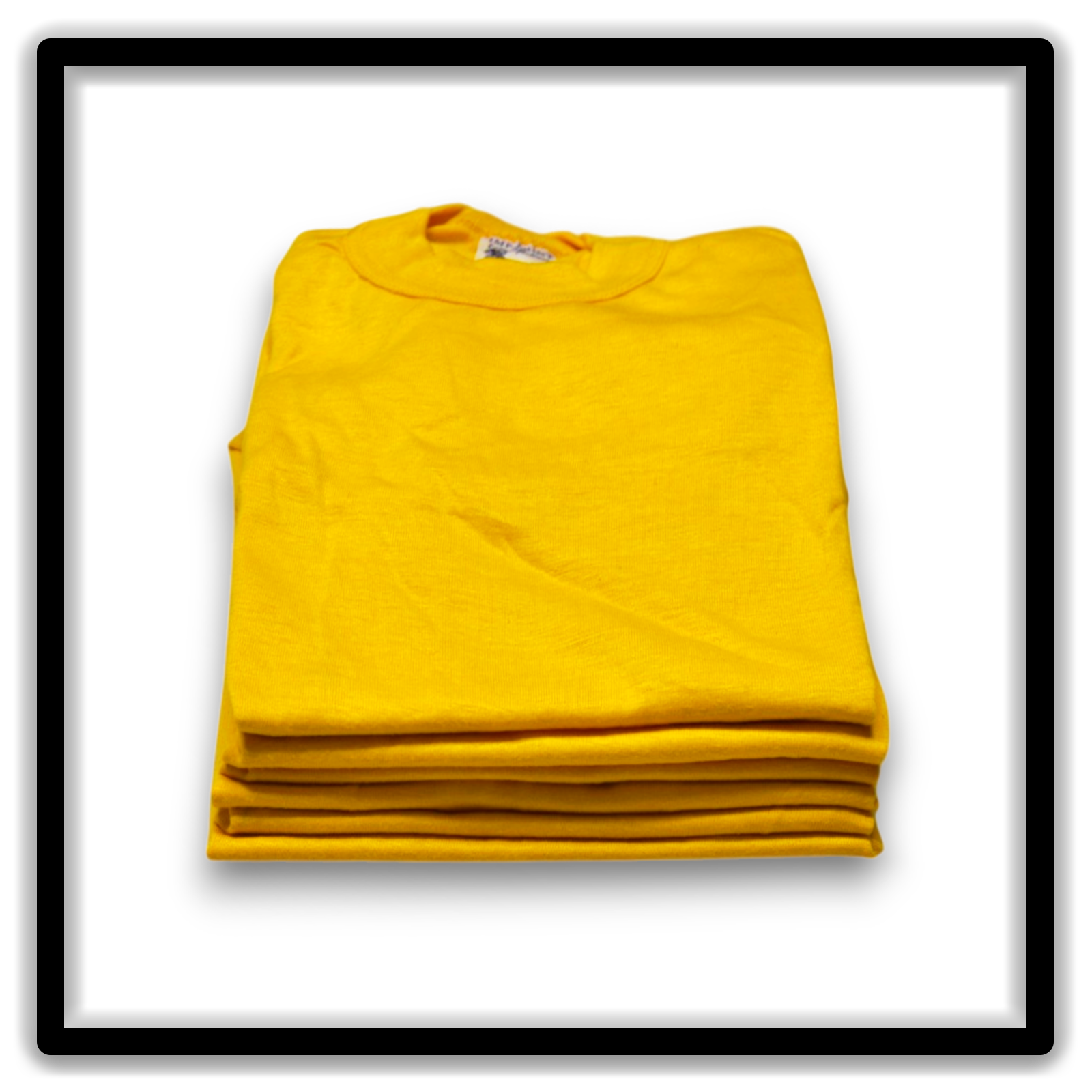 Real Vintage Blanks gold small single-stitch T-shirts Printer's Half-Dozen folded front alternate