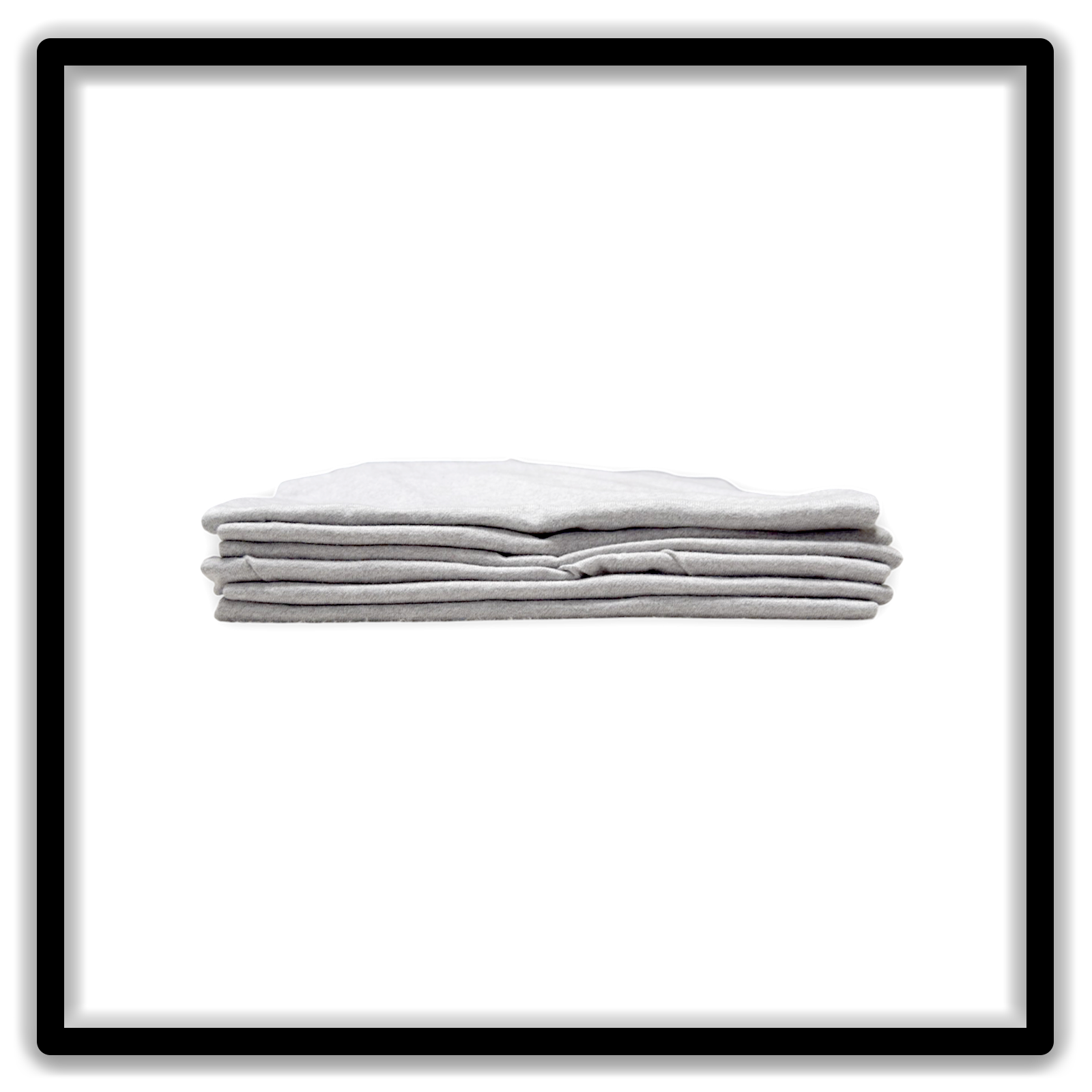 Printer's Dozen Heather Gray Medium vintage single-stitch blank T-shirts, stack side