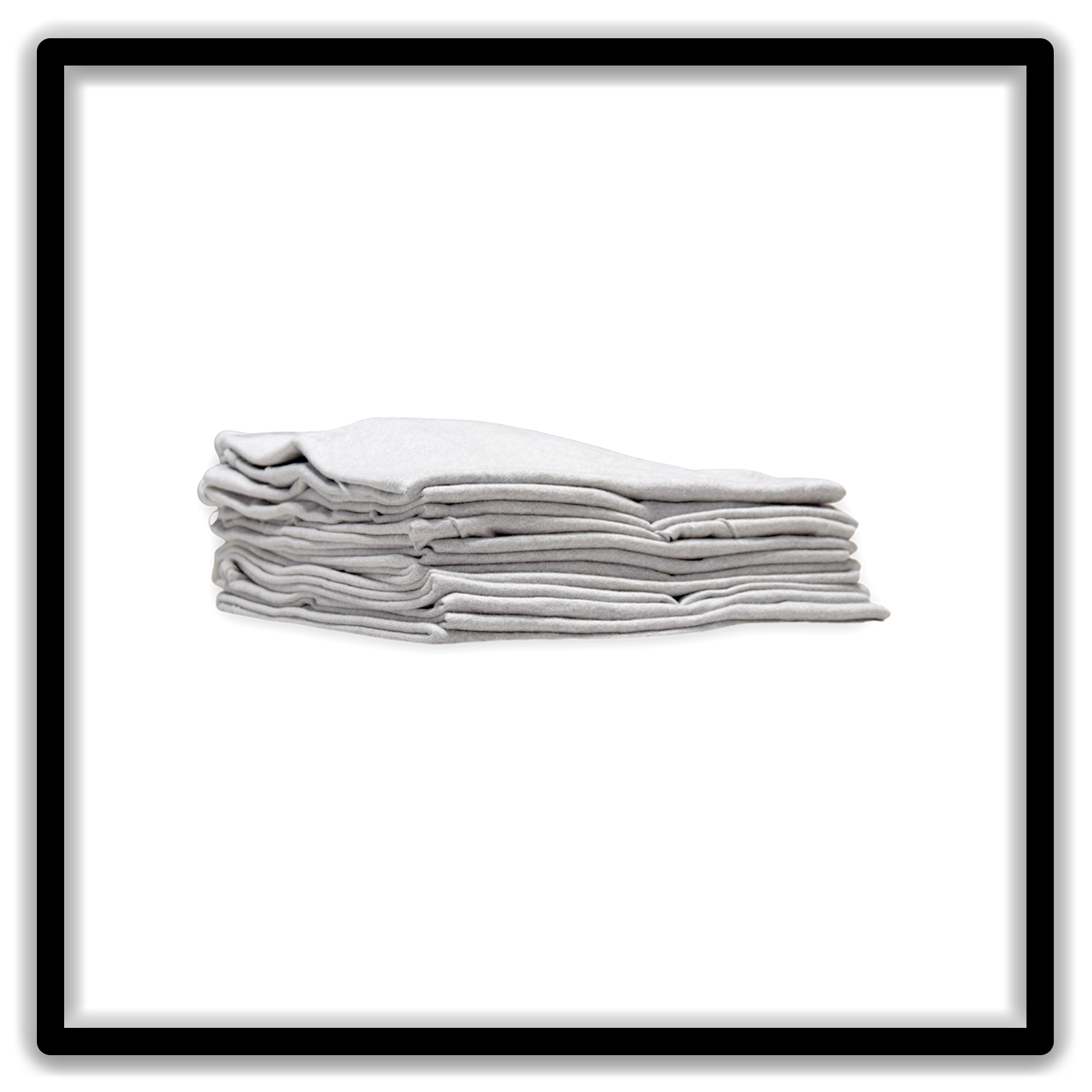 Printer's Dozen Heather Gray Medium vintage single-stitch blank T-shirts, stack side alternate
