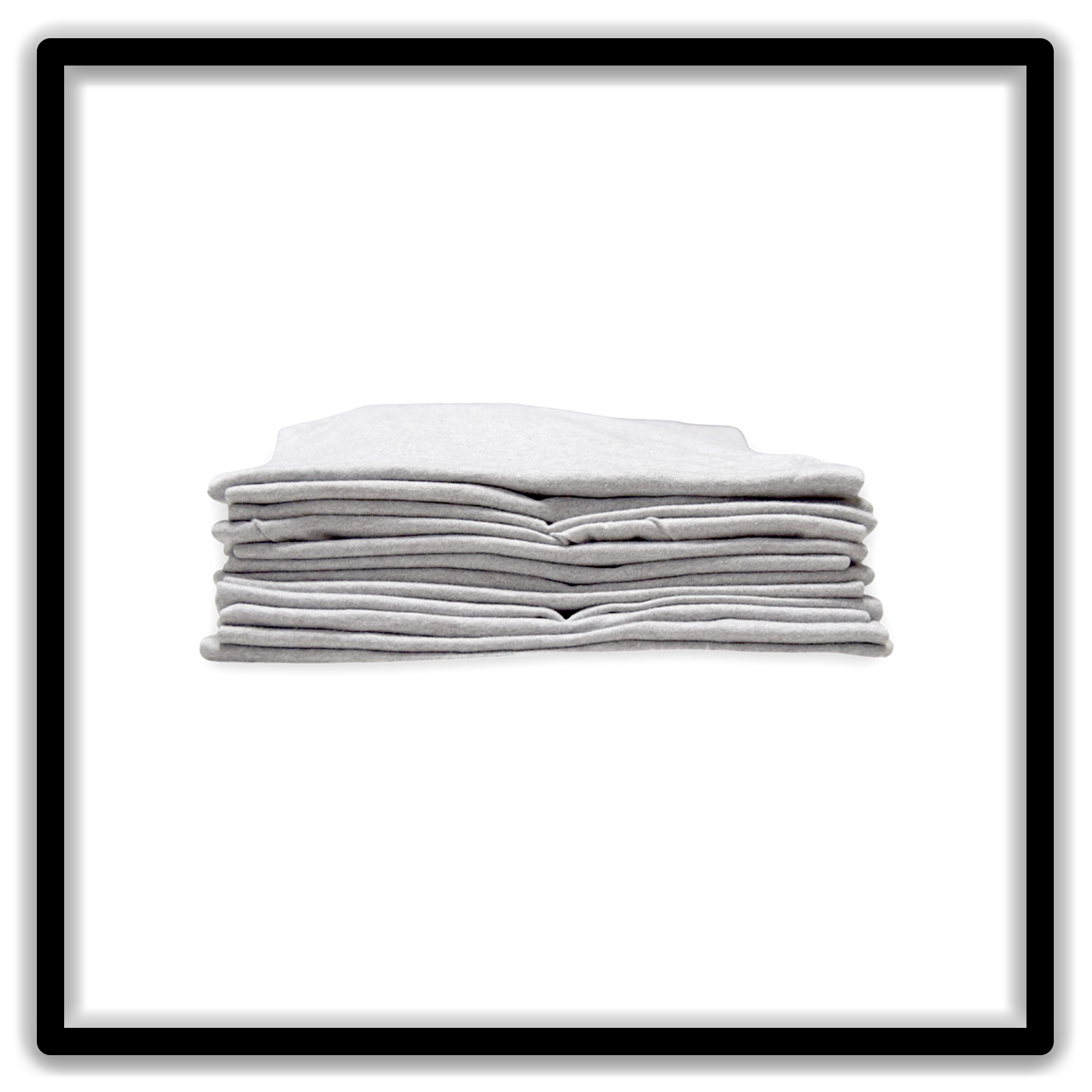 Printer's Dozen Heather Gray Medium vintage single-stitch blank T-shirts, stack side close