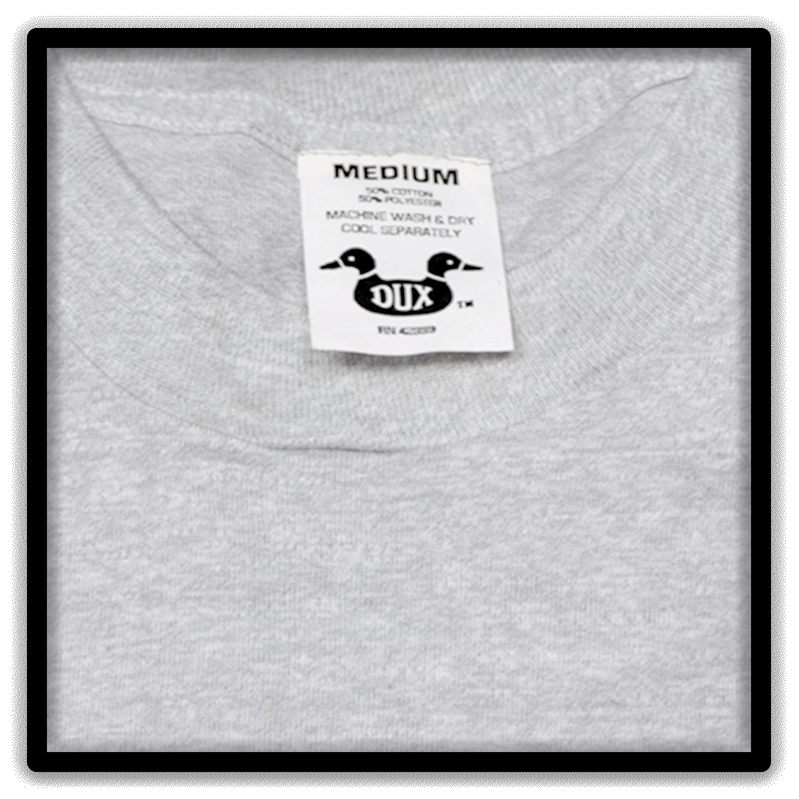 Printer's Dozen Heather Gray Medium vintage single-stitch blank T-shirts, tag detail
