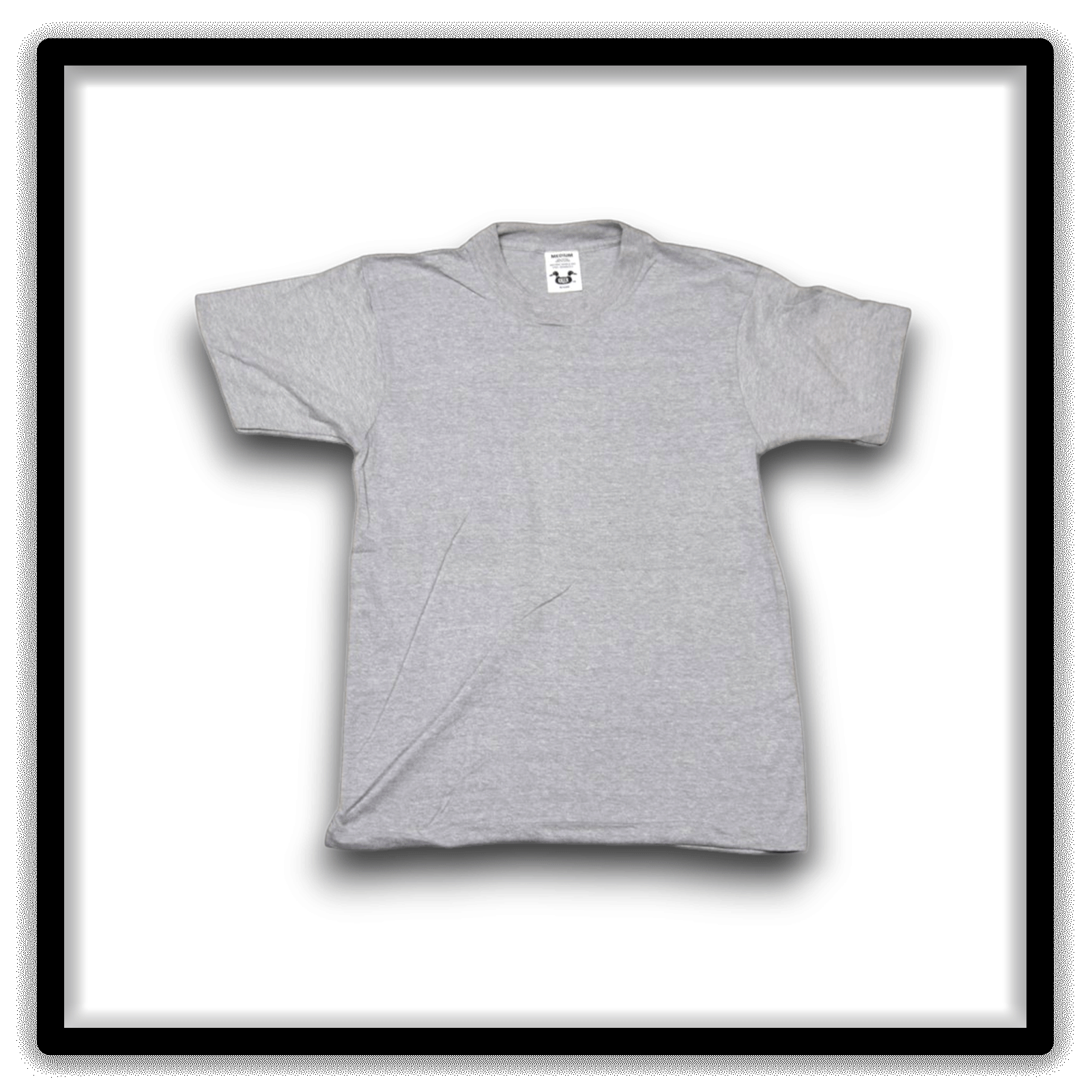 Printer's Half Dozen Heather Gray Medium vintage single-stitch blank T-shirts, full shirt front