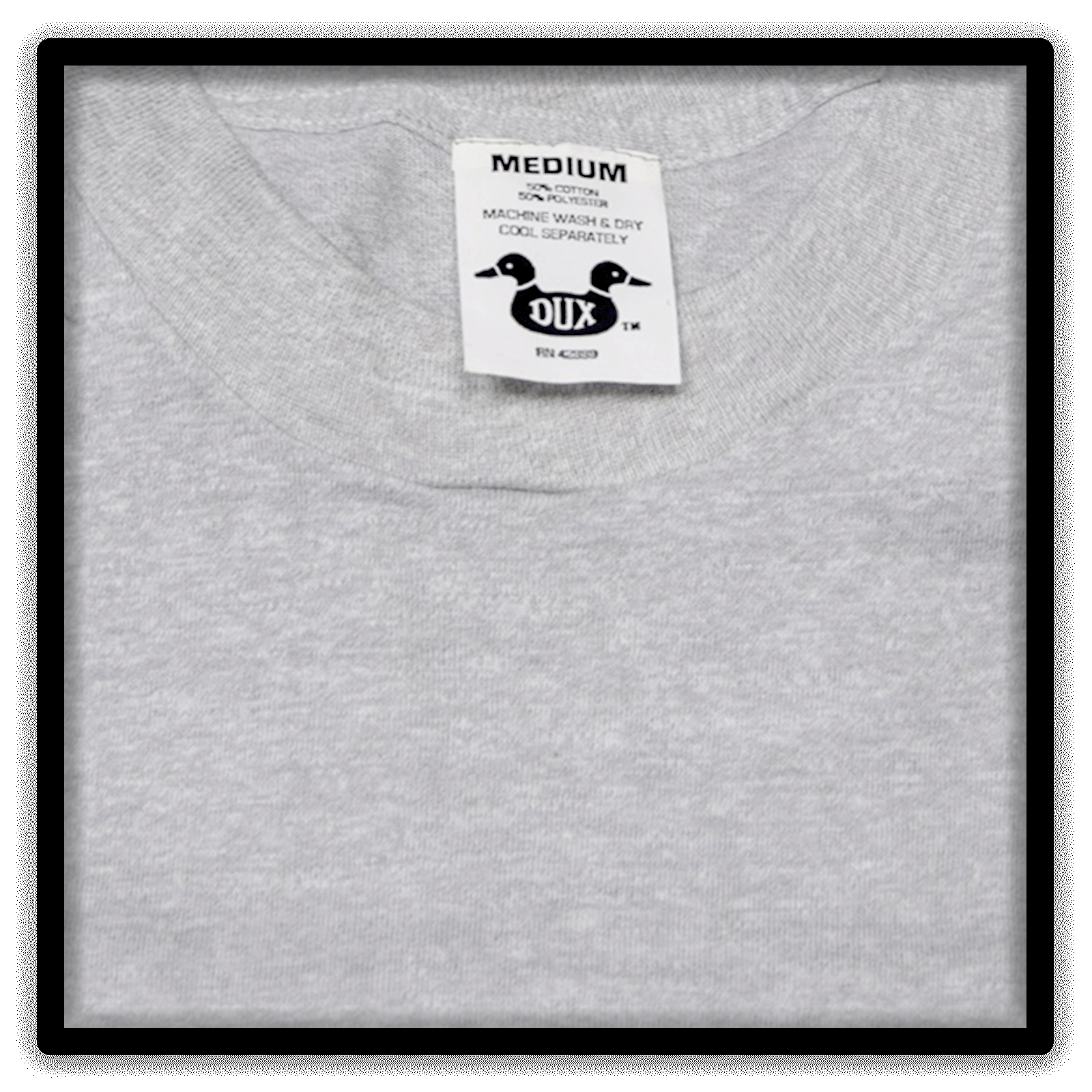 Printer's Half Dozen Heather Gray Medium vintage single-stitch blank T-shirts, tag detail