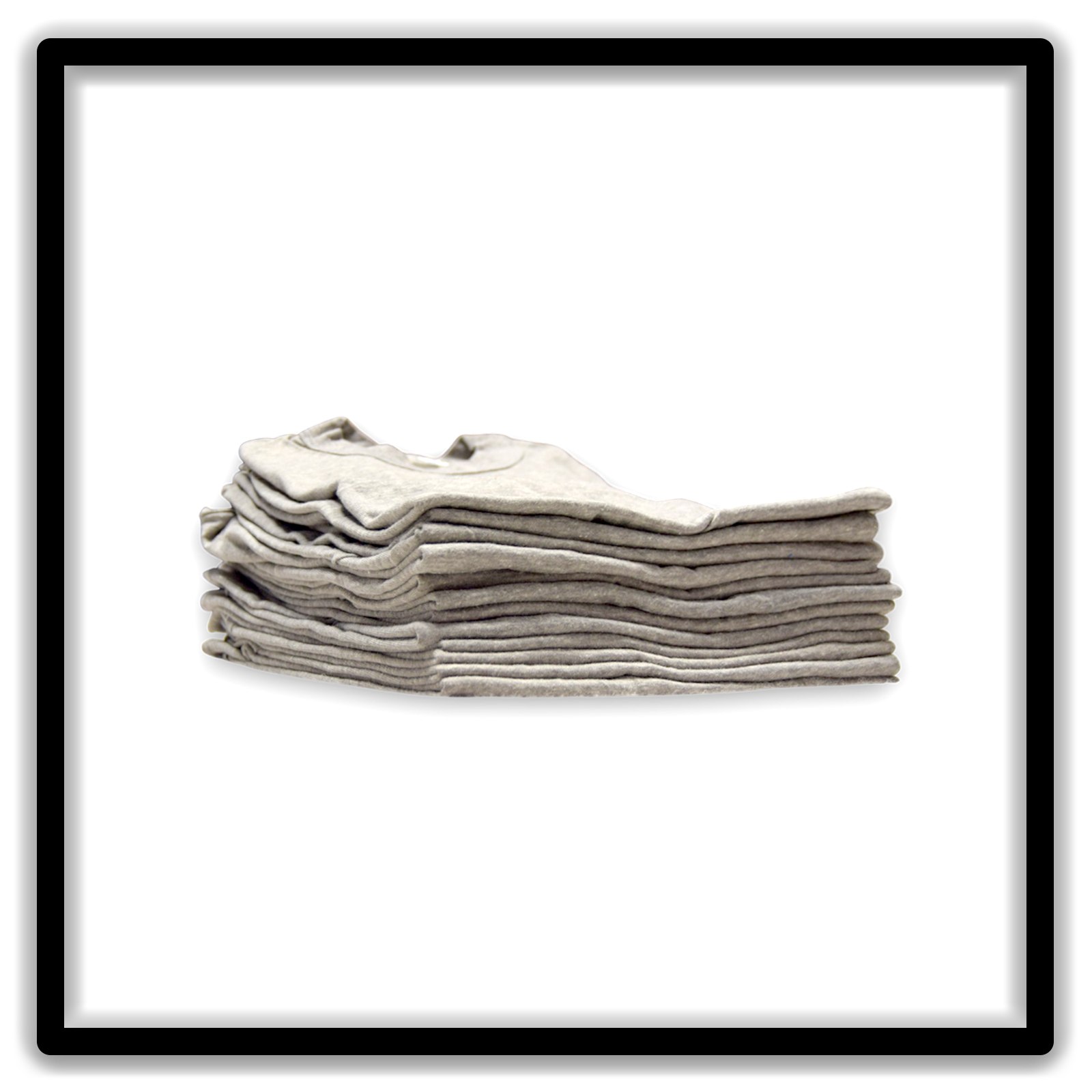 Printer's Dozen Heather Gray Small vintage single-stitch blank T-shirts, stack side