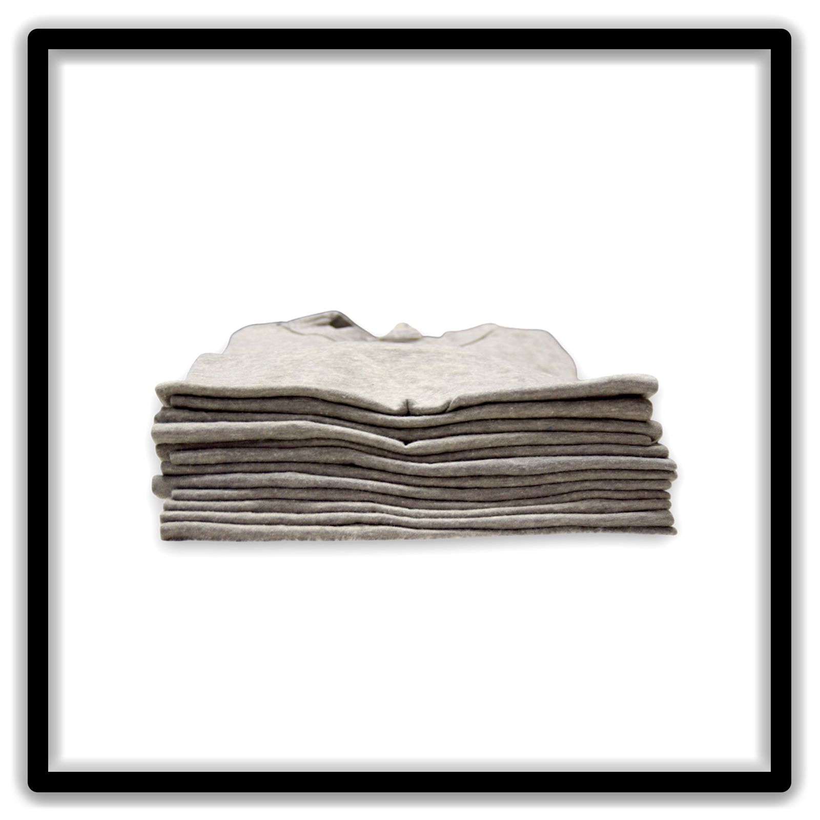 Printer's Dozen Heather Gray Small vintage single-stitch blank T-shirts, stack side alternate