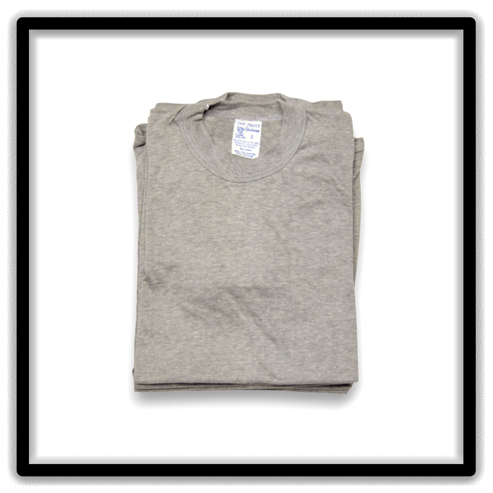 Printer's Half Dozen Heather Gray Small vintage single-stitch blank T-shirts, folded front