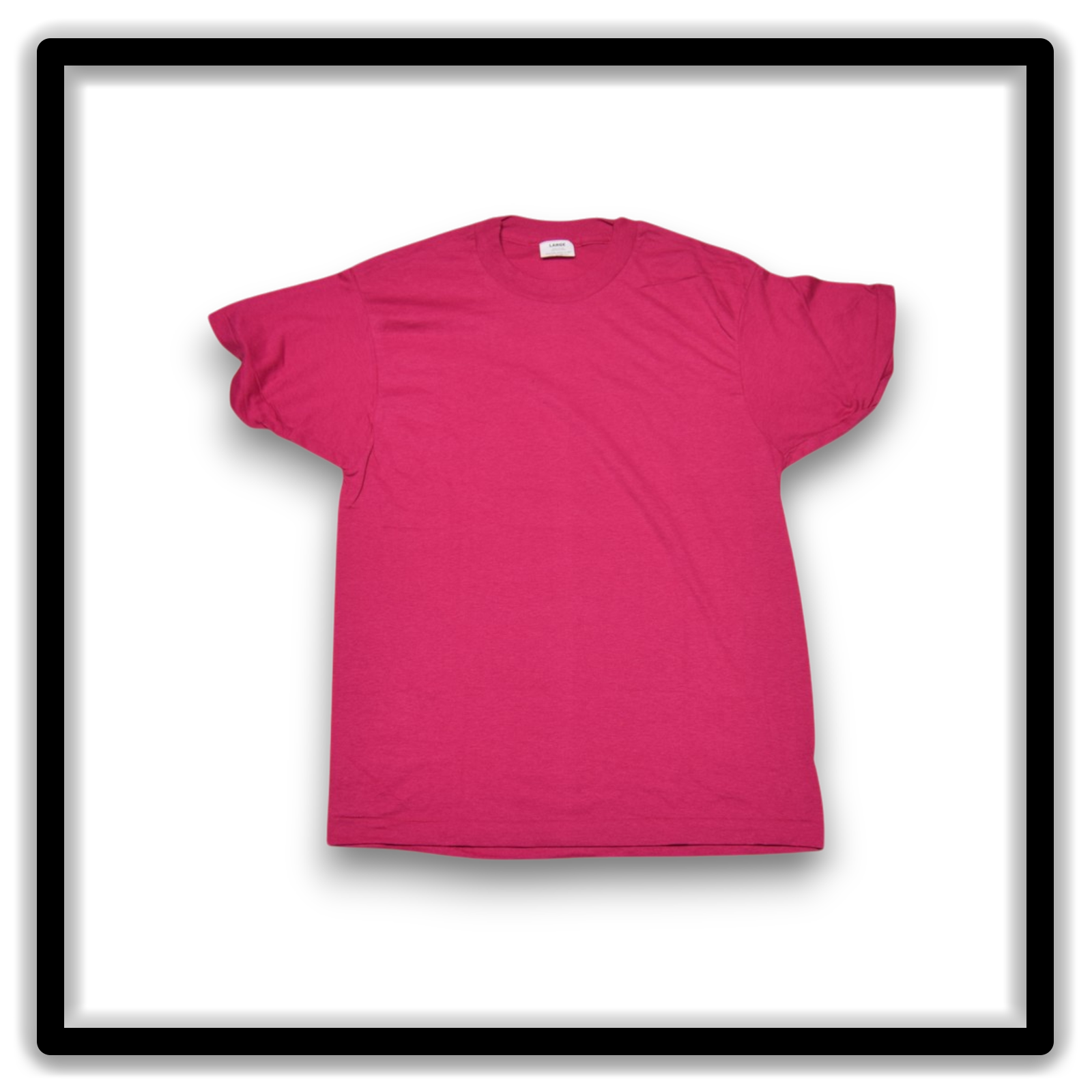 Real Vintage Blanks hot pink large single-stitch T-shirt full front view