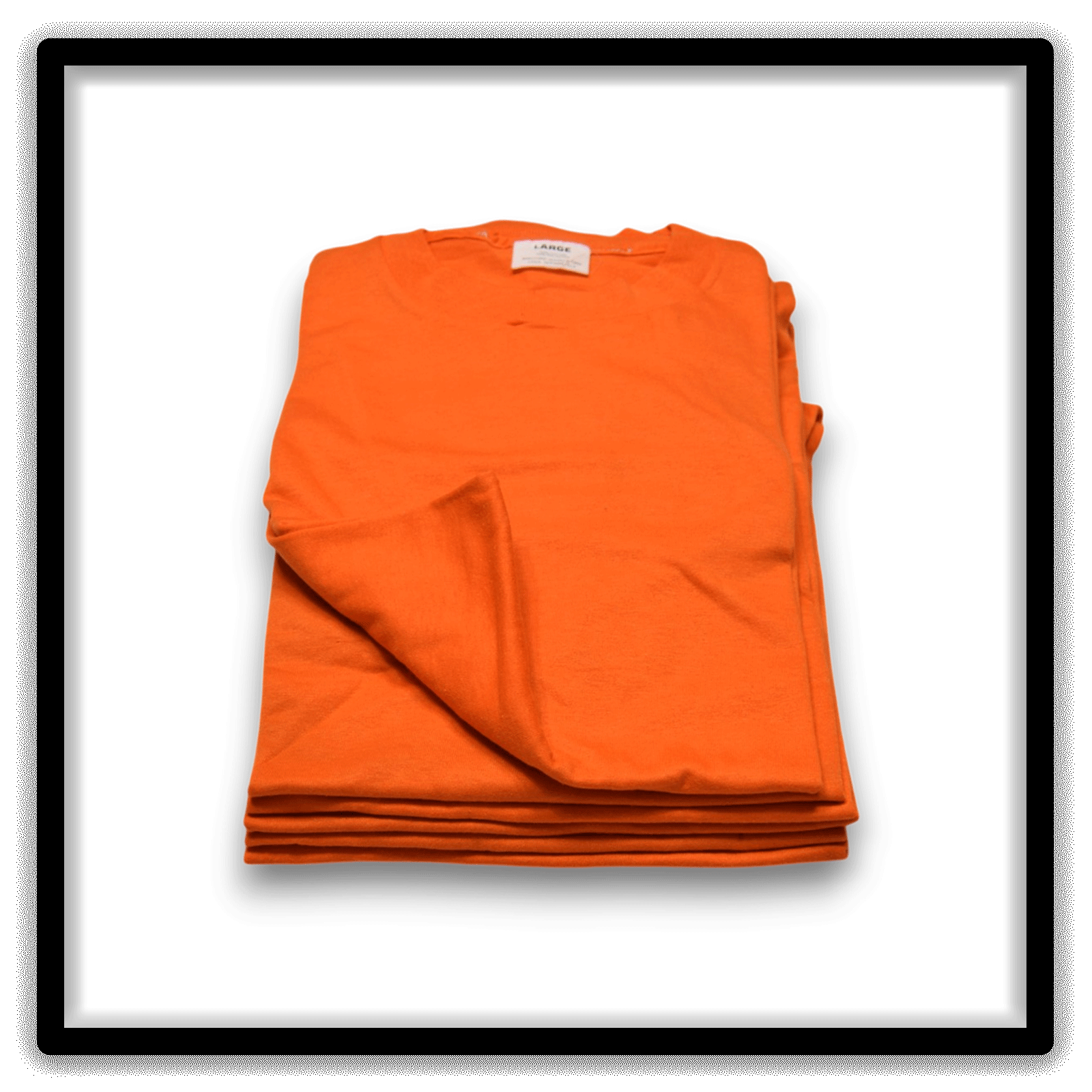 Printer's Half Dozen Orange Large vintage single-stitch blank T-shirts, lifted top front