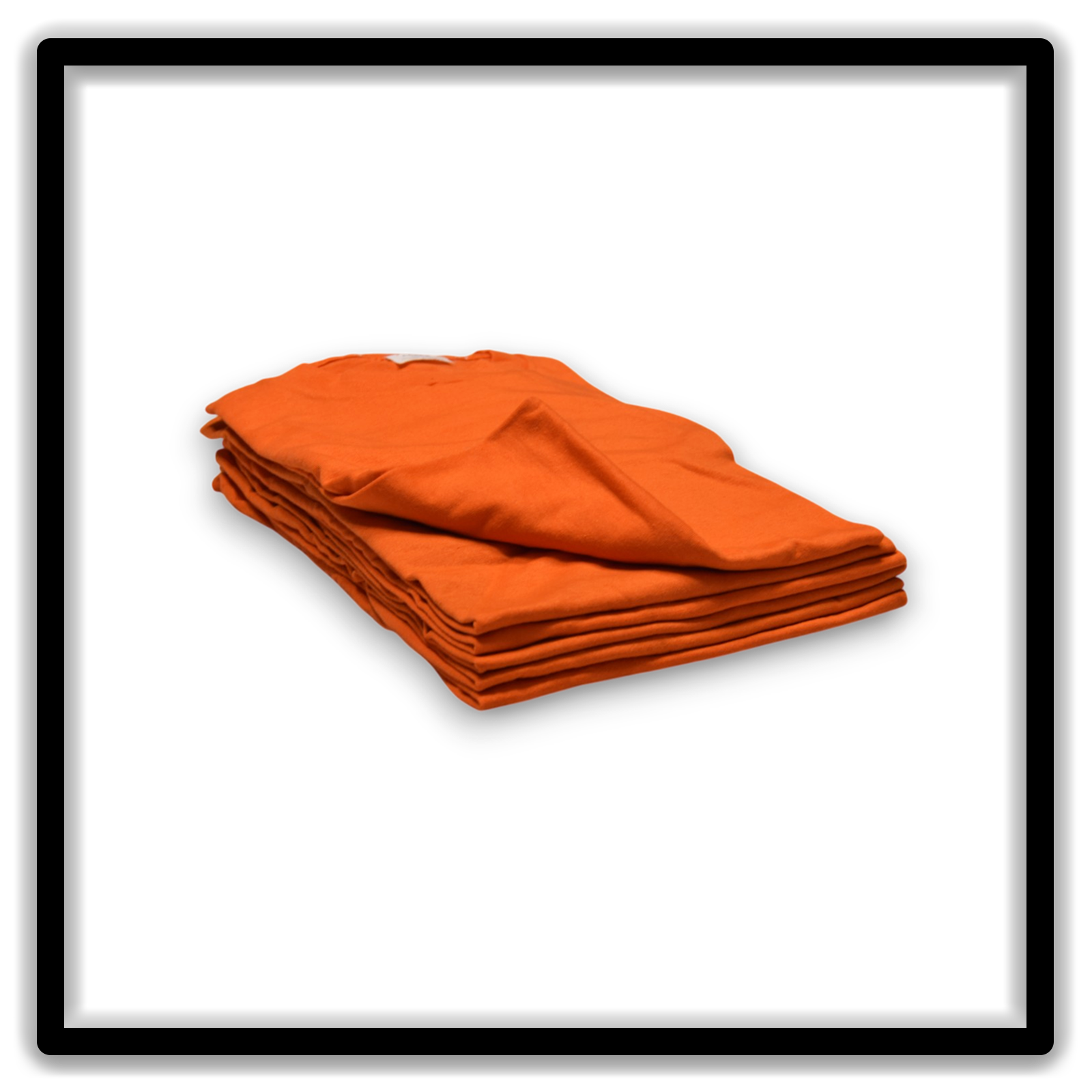 Printer's Half Dozen Orange Large vintage single-stitch blank T-shirts, stack angle low