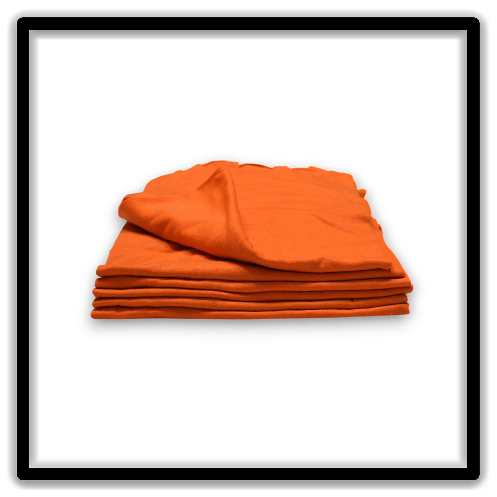 Printer's Half Dozen Orange Large vintage single-stitch blank T-shirts, stack front low