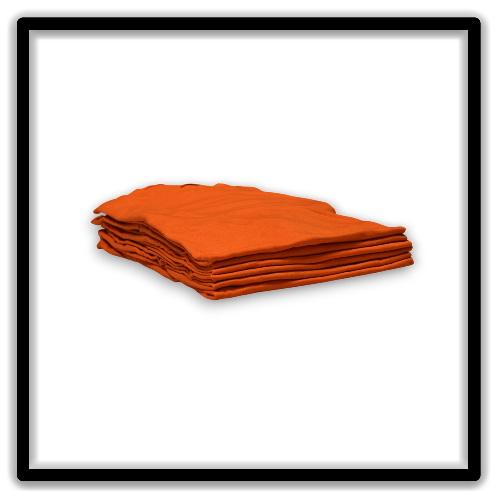 Printer's Half Dozen Orange Large vintage single-stitch blank T-shirts, stack side