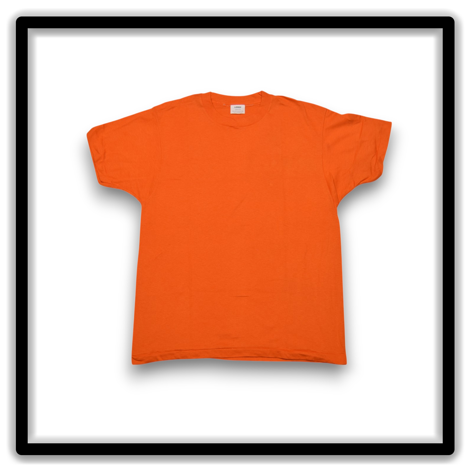 Printer's Half Dozen Orange Large vintage single-stitch blank T-shirts, full shirt front