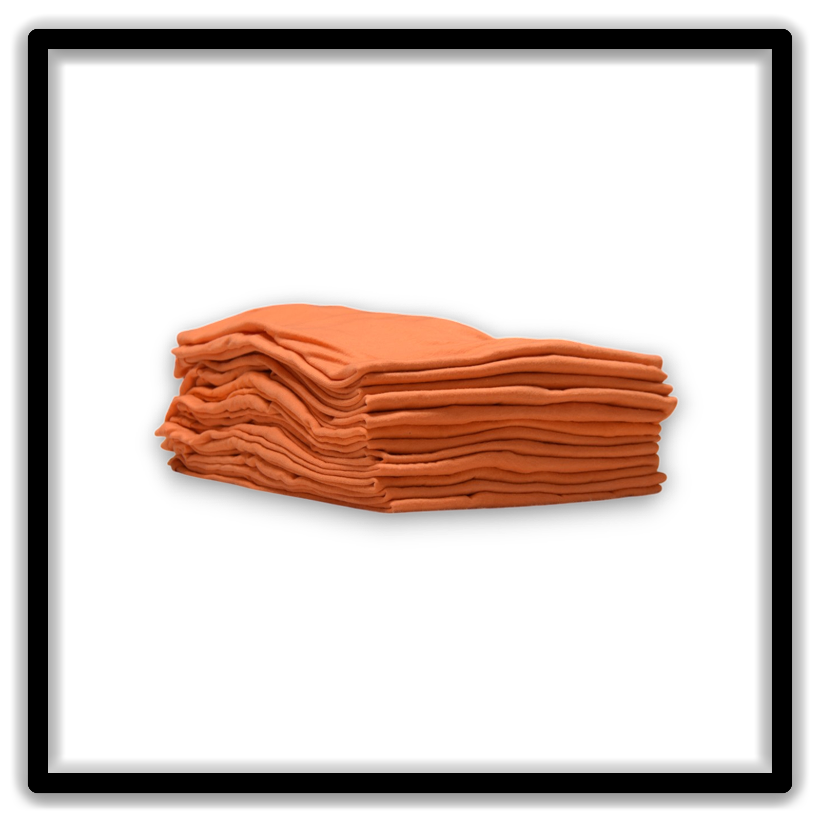 Printer's Dozen Orange XL vintage single-stitch blank T-shirts, stack side