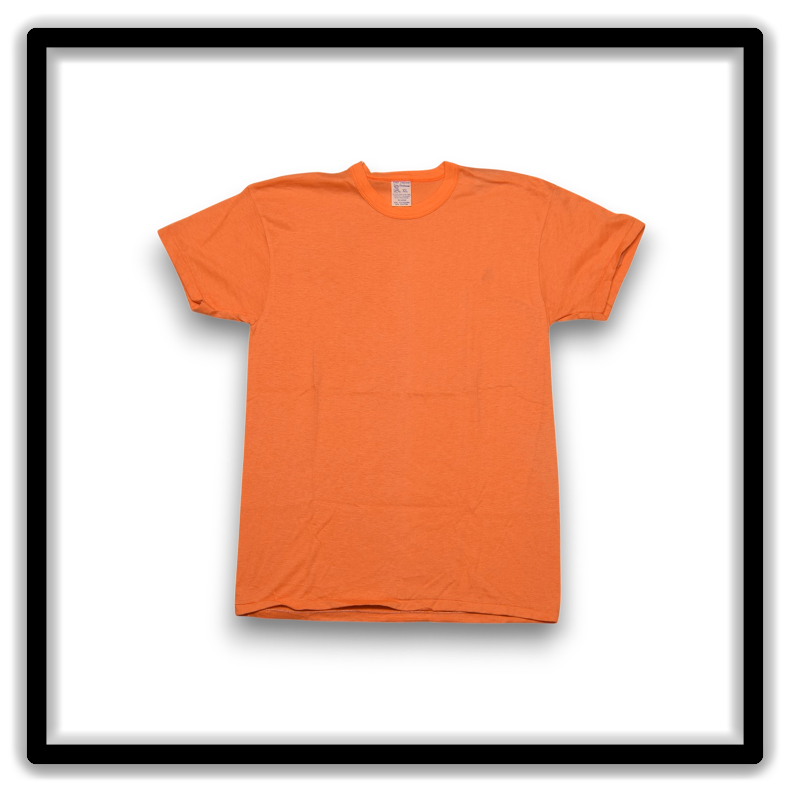 Printer's Dozen Orange XL vintage single-stitch blank T-shirts, full shirt front