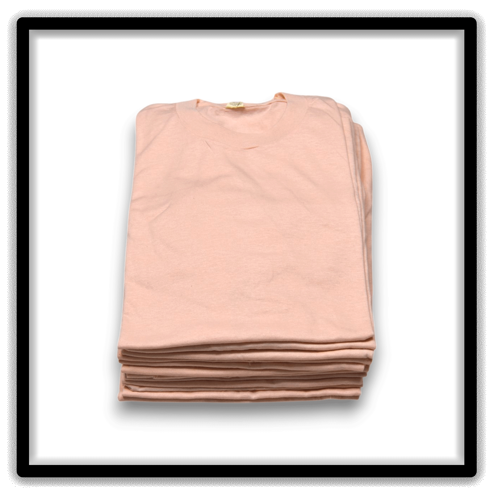 Printer's Dozen Pink Large vintage single-stitch blank T-shirts, stack front