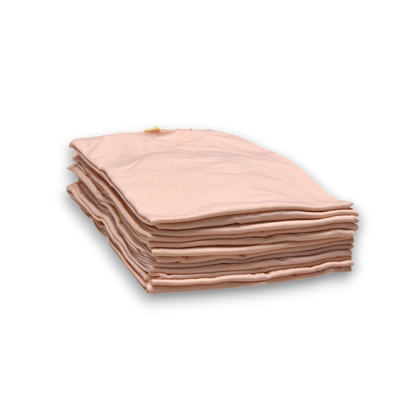 Printer's Dozen Pink Large vintage single-stitch blank T-shirts, stack angle