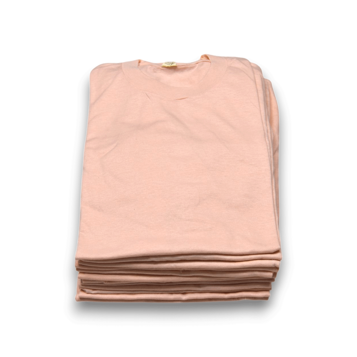 Printer's Dozen Pink Large vintage single-stitch blank T-shirts, stack front alternate