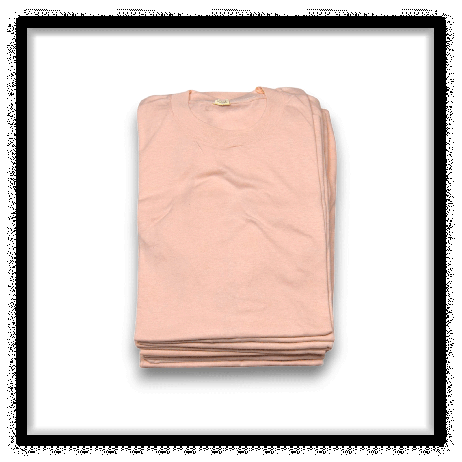 Printer's Dozen Pink Large vintage single-stitch blank T-shirts, stack vertical