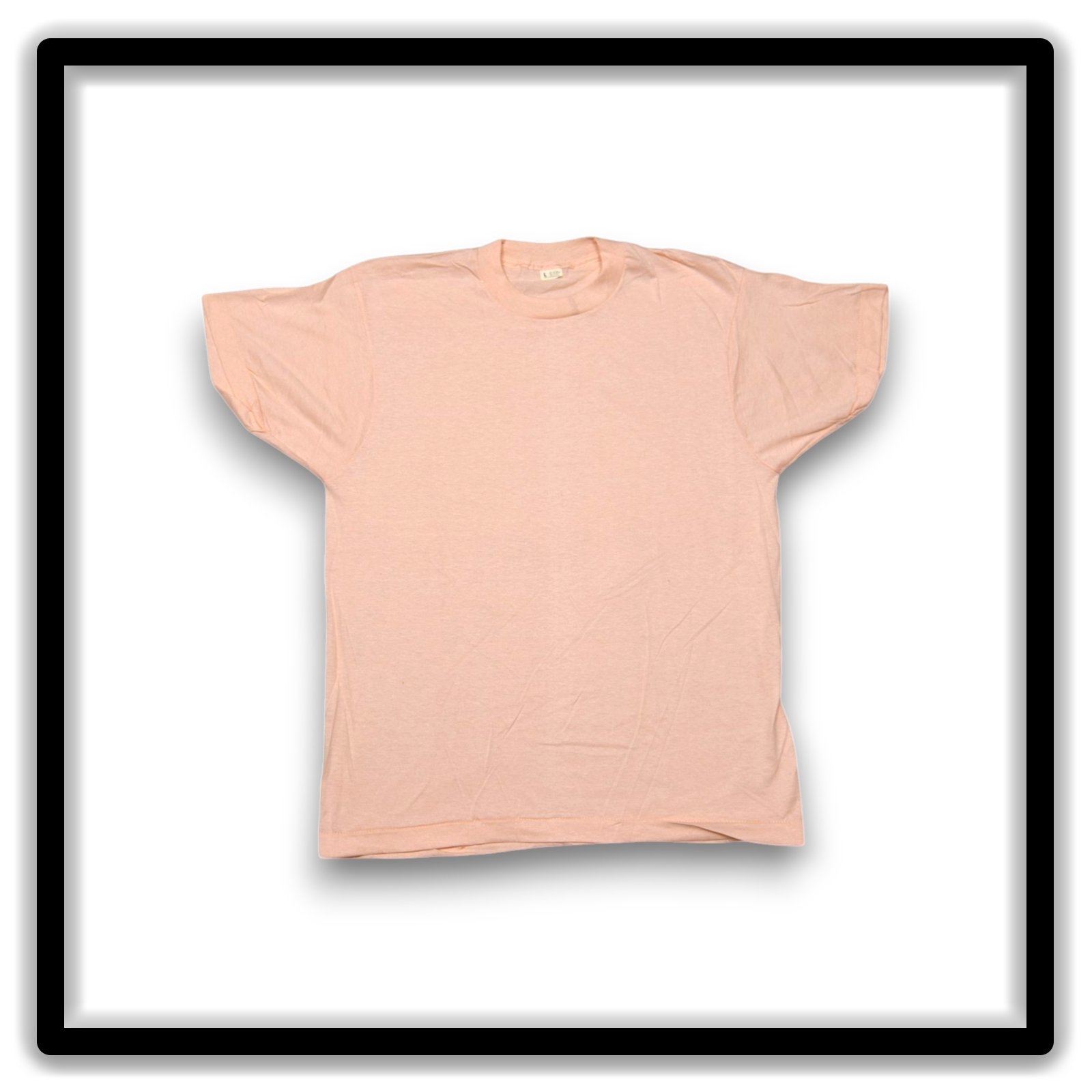 Printer's Dozen Pink Large vintage single-stitch blank T-shirts, full shirt front alternate