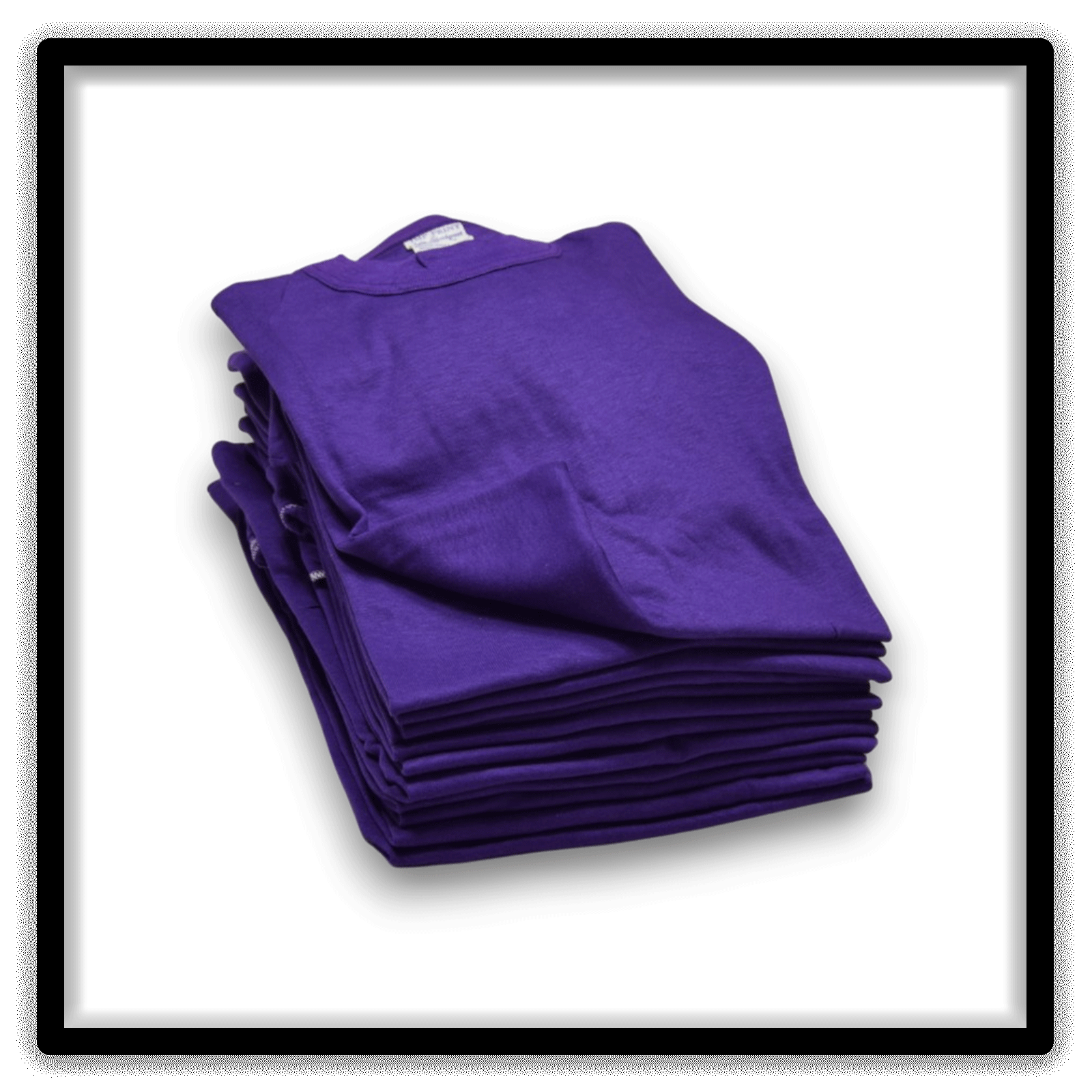 Printer's Dozen Purple Large vintage single-stitch blank T-shirts, stack front
