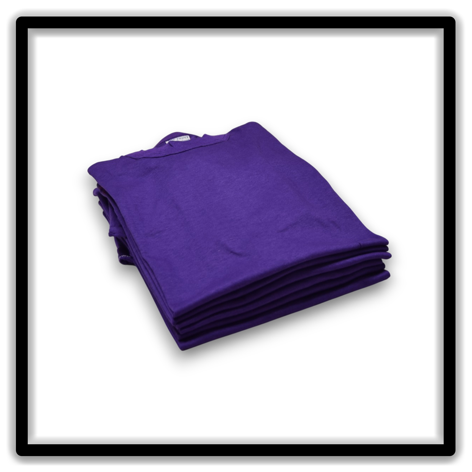 Printer's Half Dozen Purple Large vintage single-stitch blank T-shirts, stack angle