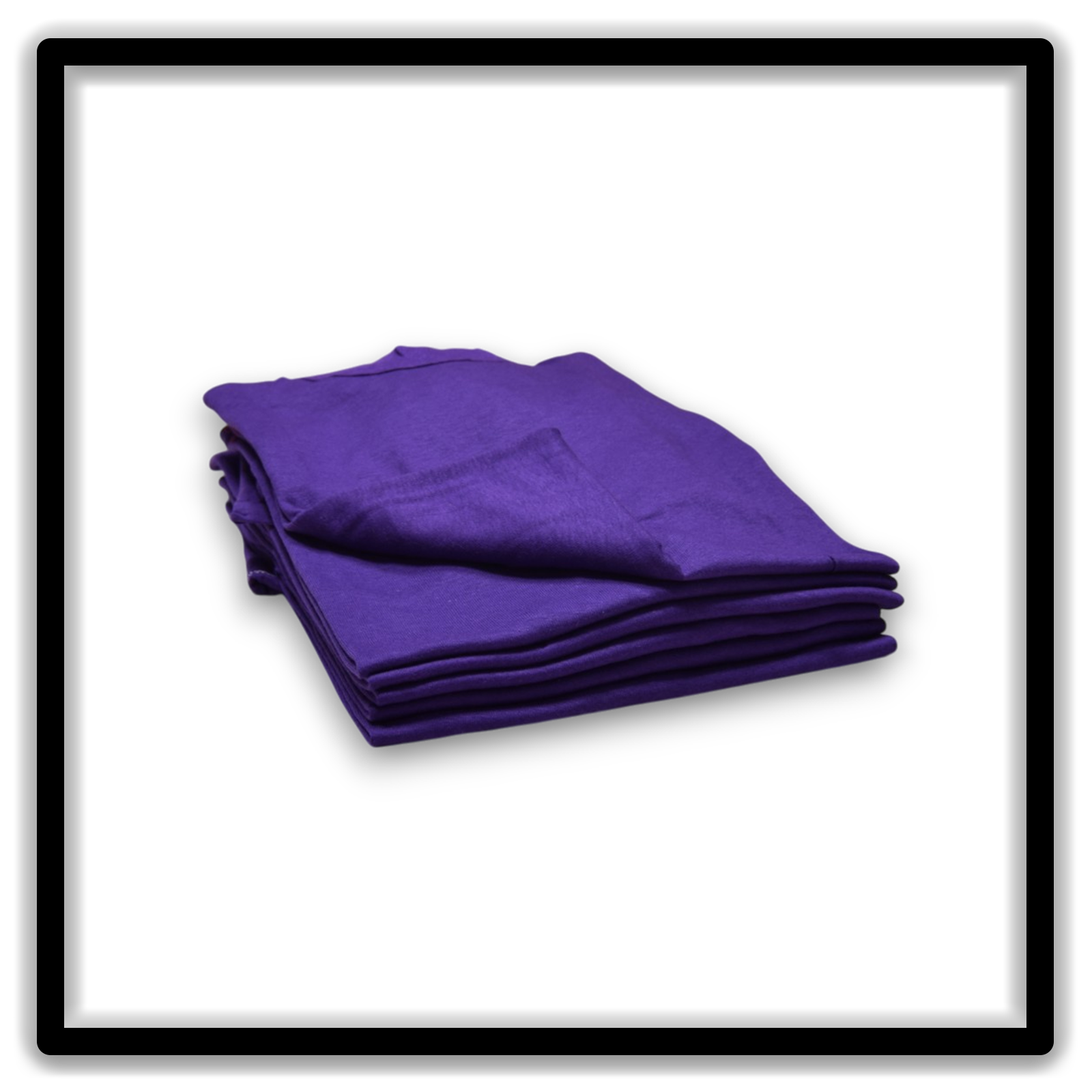 Printer's Half Dozen Purple Large vintage single-stitch blank T-shirts, stack angle alternate
