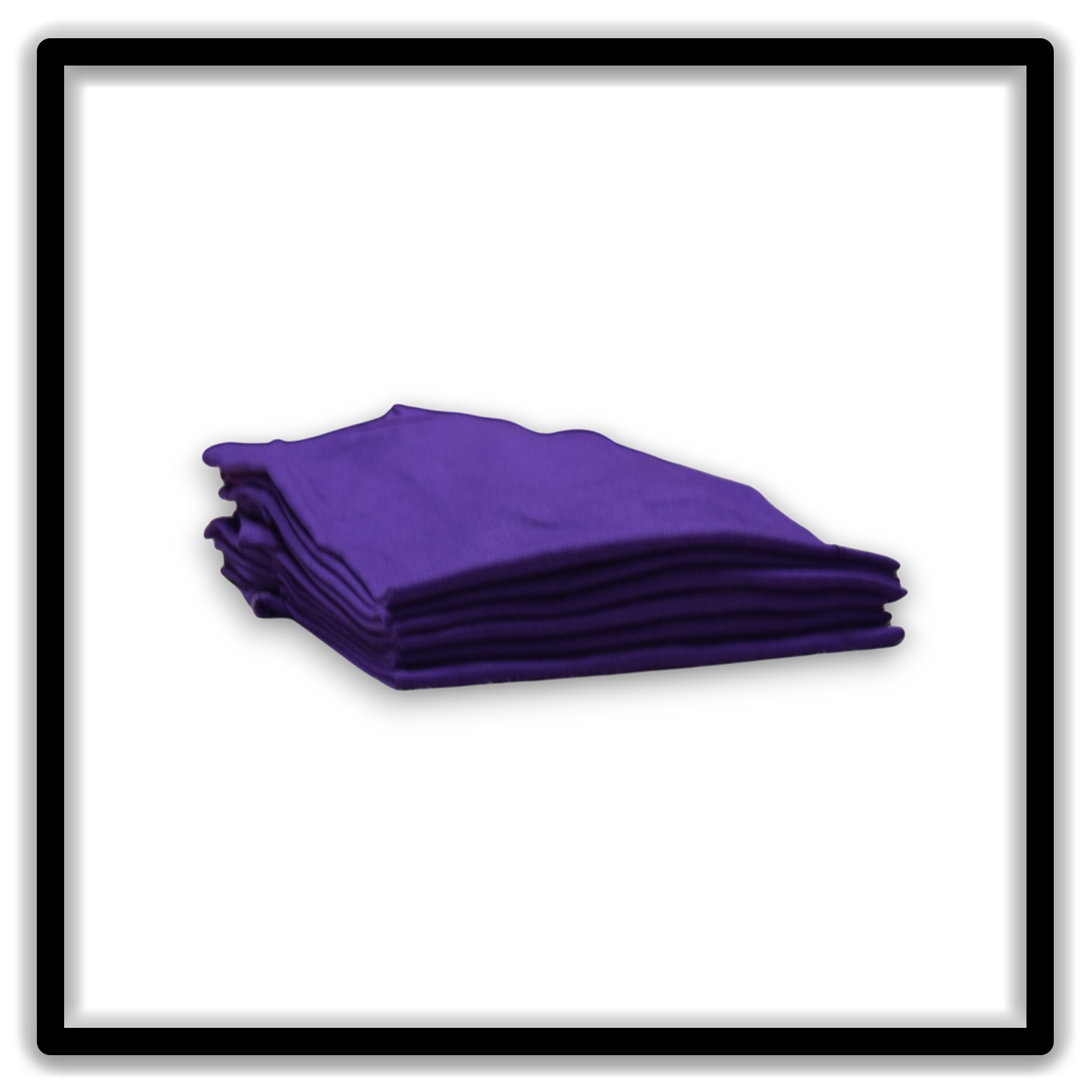 Printer's Half Dozen Purple Large vintage single-stitch blank T-shirts, stack side angle